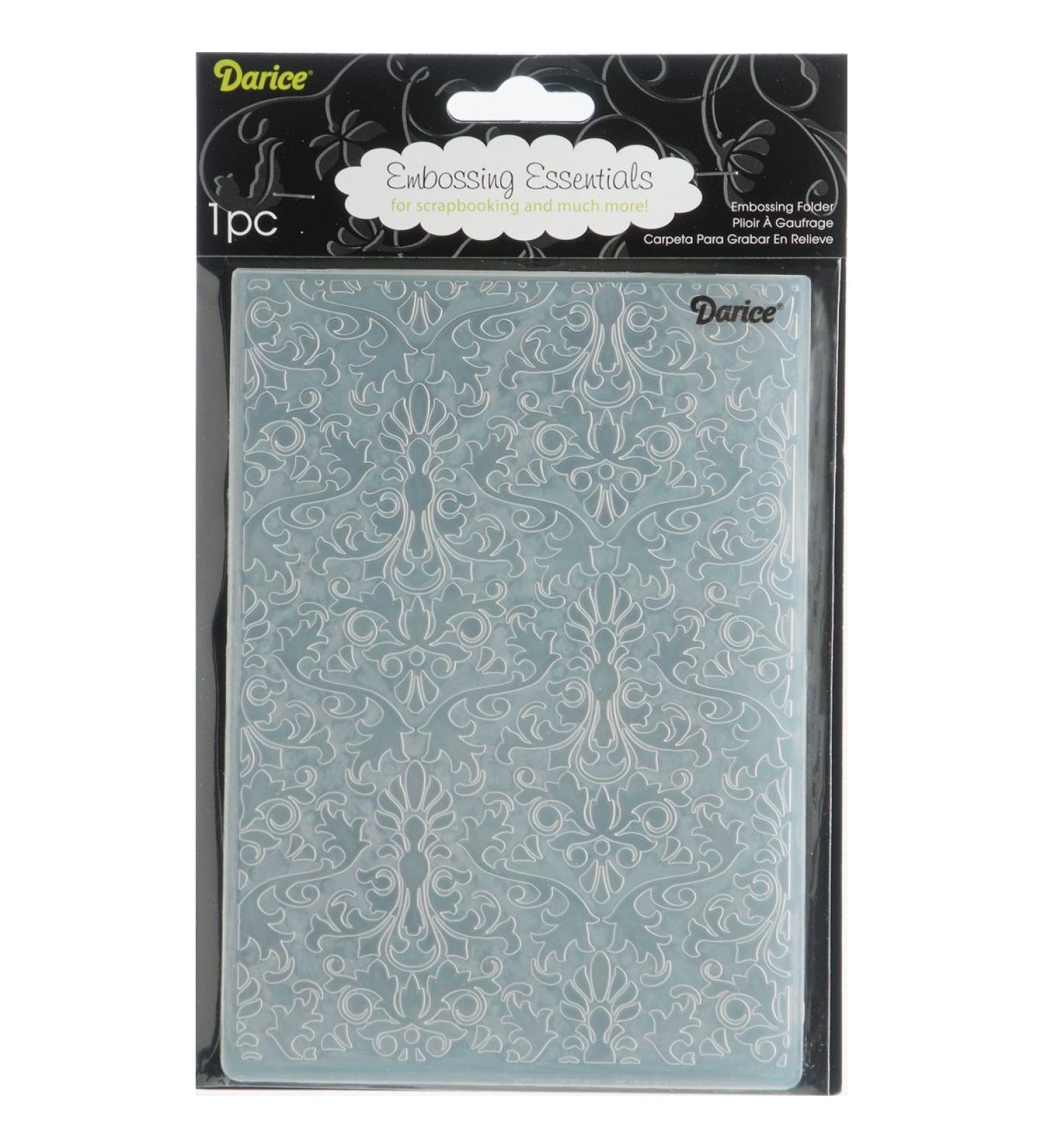 Darice 1217-63 Damask Embossing Folder - 5 x 7-Inch Clear | High-Quality Embossing Tool - Buy Online on GoSupps.com