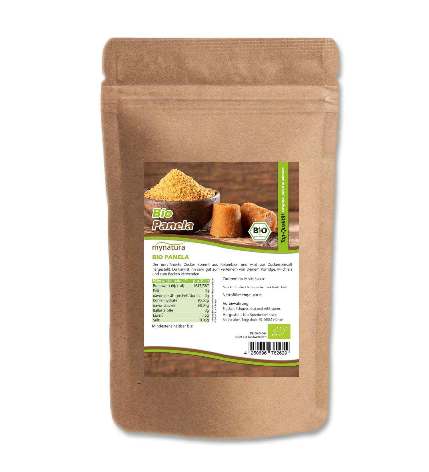 Mynatura Organic Panela Cane Sugar - Gluten-Free Sweetener for Cooking & Baking (2x1000g) - Vegan-Friendly - Buy Online on GoSupps.com
