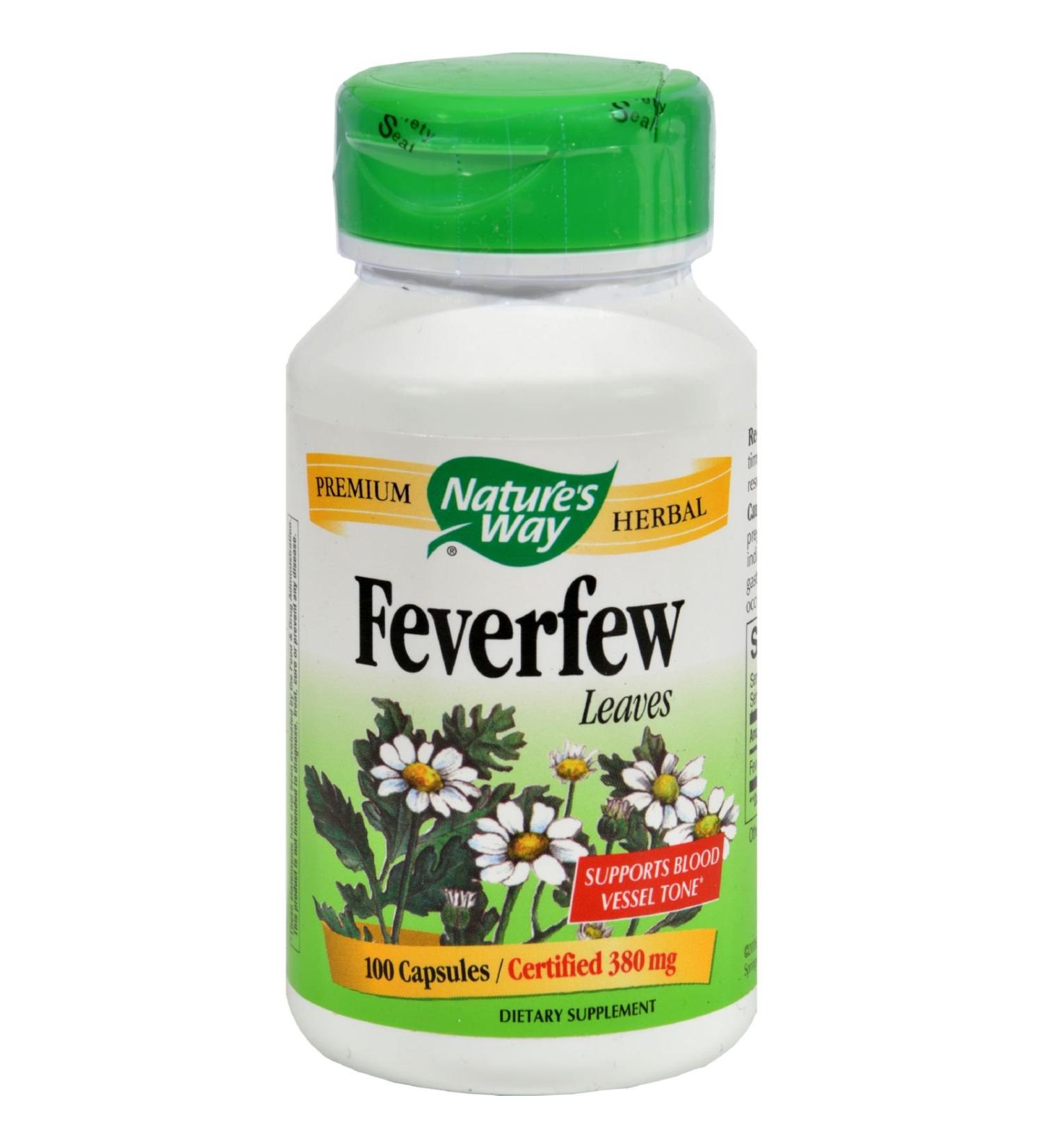 Nature's Way Feverfew Herb 380 mg 100 Vegan Capsules