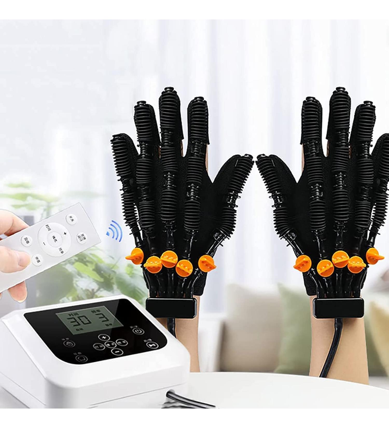 ZZBB Rehabilitation Robot Gloves Electric Stroke Hemiplegia Finger Wrist Training Equipment Finger Straightening Brace Guard Protector for Patients with Hand Dysfunction Left Large