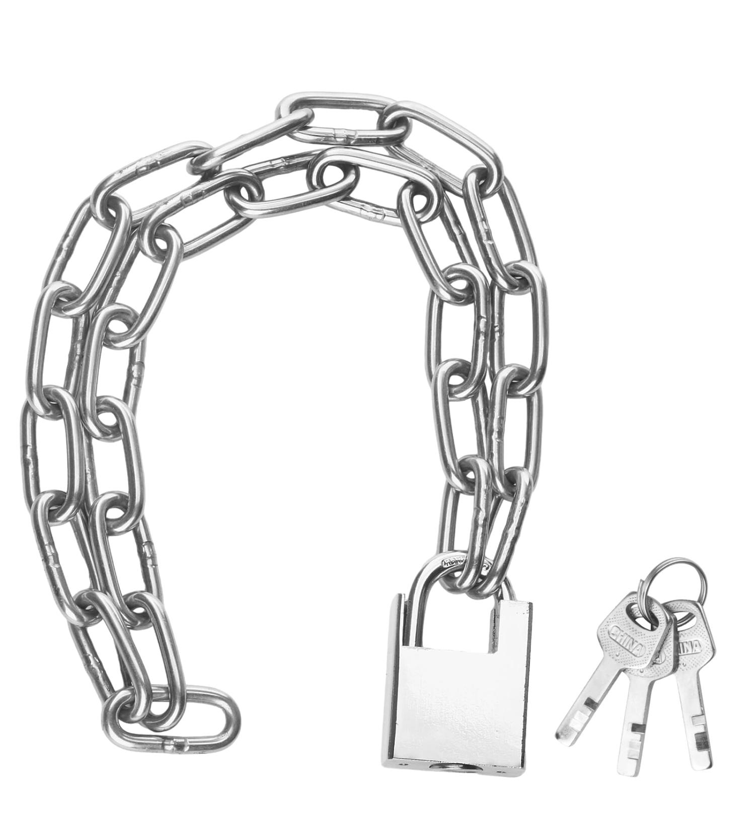 Buy 80cm Bicycle Chain Lock - Stainless Steel Motorcycle Lock with Padlock & Key for Maximum Theft Protection | Ideal for Garages Doors & Fences - Buy Online on GoSupps.com