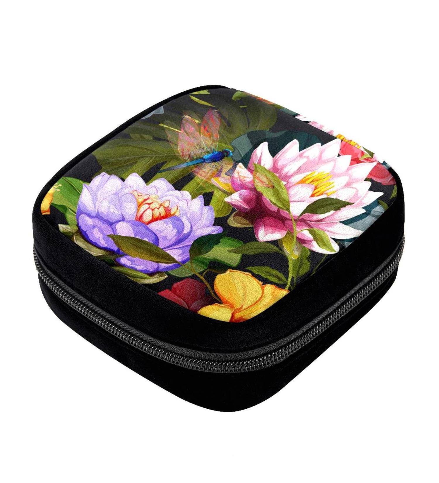 Period Bag Sanitary Napkin Storage - GIAPB Pad Holder & Makeup Pouch, Art Painting Flower Animal Design - Buy Online on GoSupps.com
