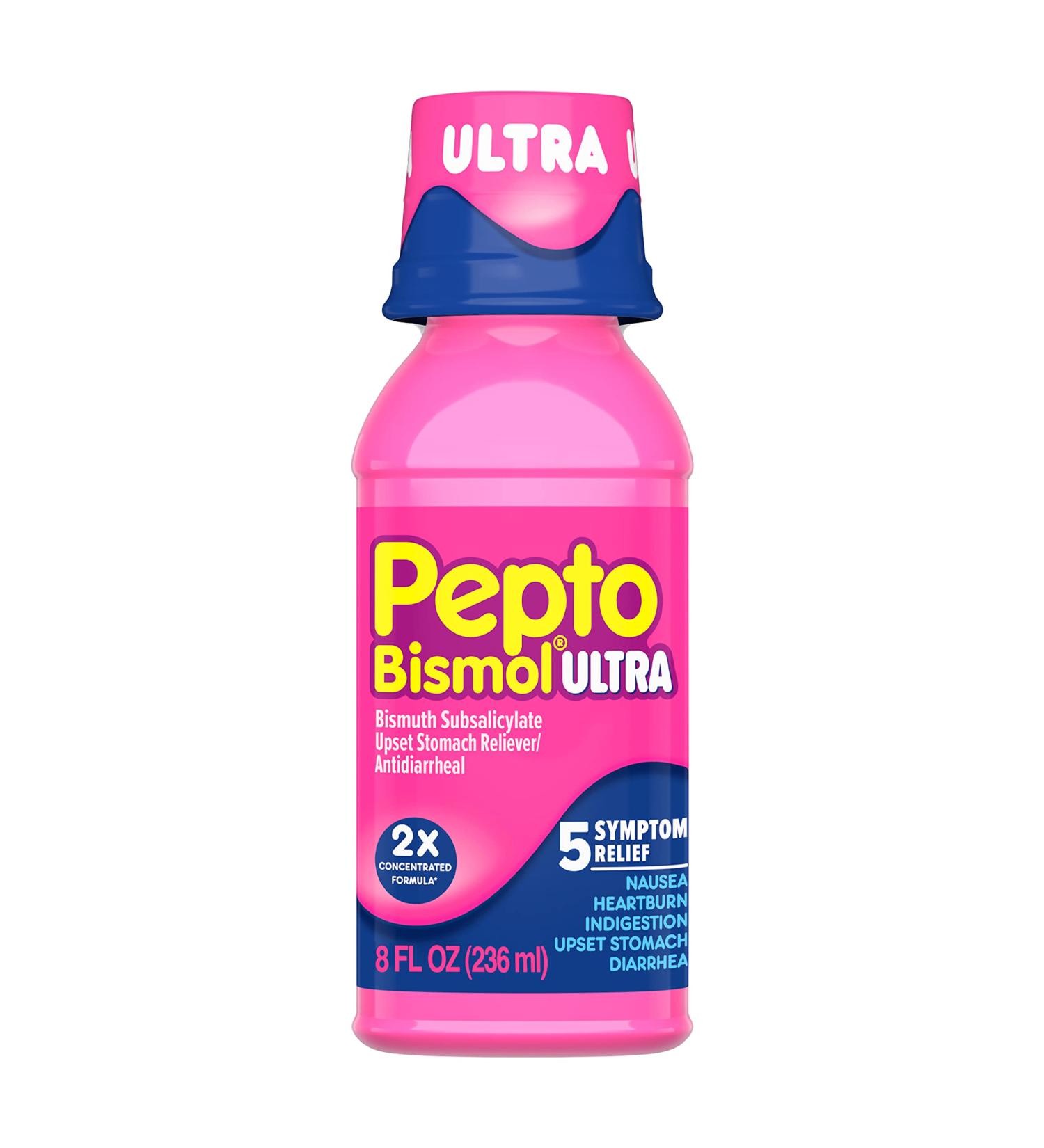 Pepto Bismol Liquid Ultra - 5 Symptom Fast Relief, 8 oz, Original Flavor - Buy Online on GoSupps.com