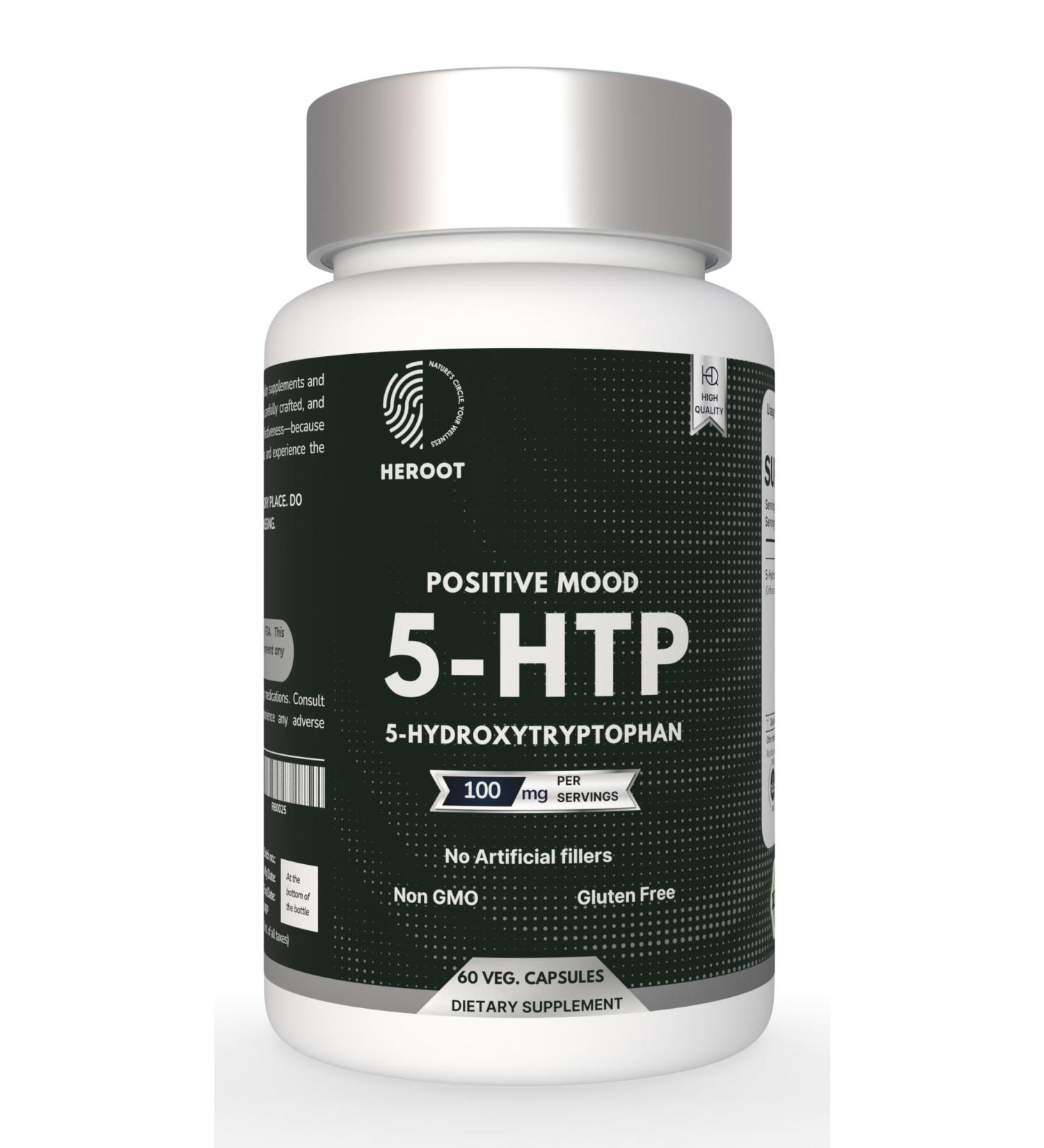 5-HTP 200mg, 60 Vegetarian Capsules (5-Hydroxytryptophan) - Non-GMO & Gluten Free Mood Support Vitamins for Women and Men 60 Count (Pack of 1) - Buy Online on GoSupps.com