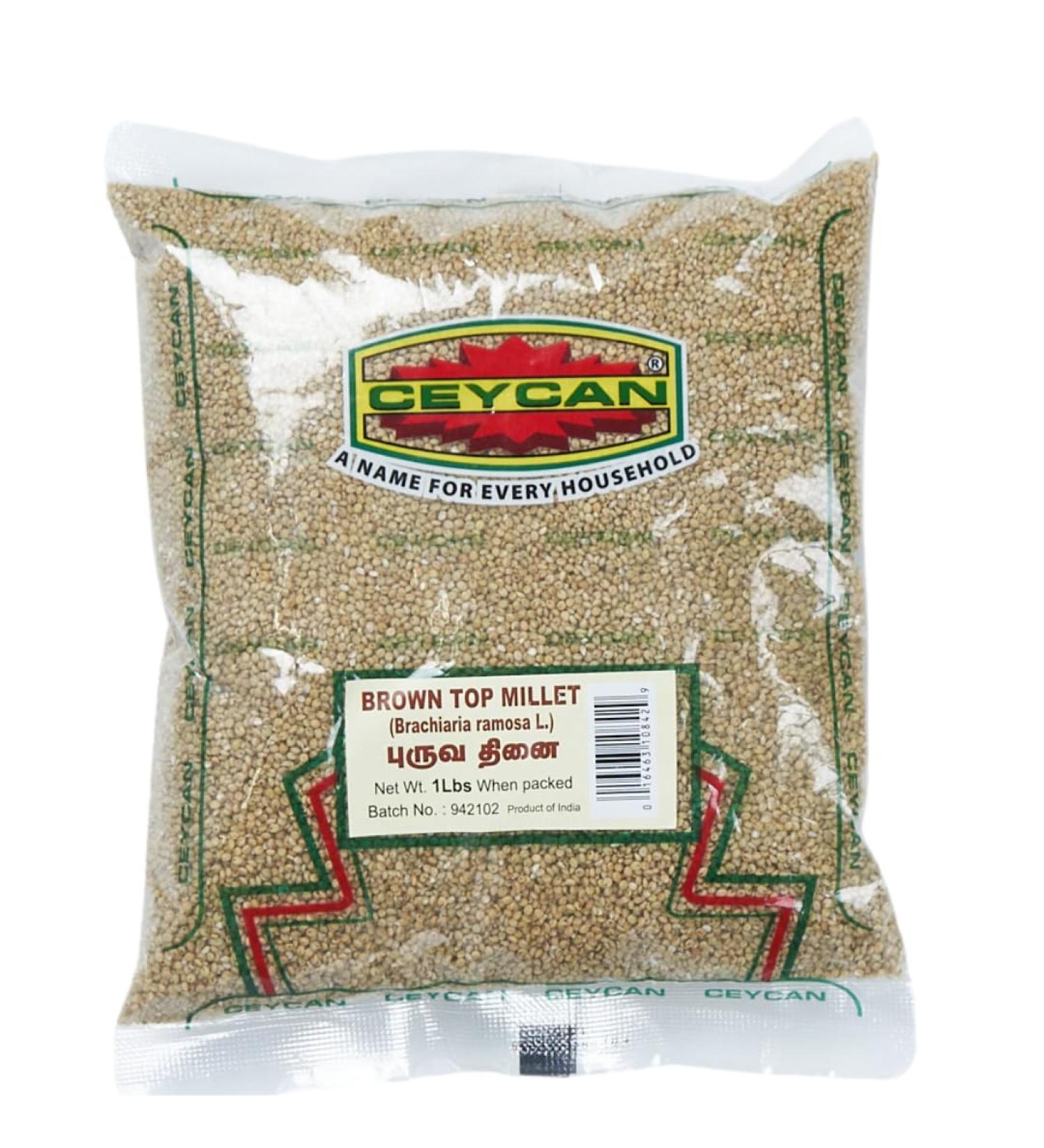 CEYCAN Browntop Millet 4LB (1800g) Gluten-Free Grain Also Known as Chotti Kangni Andu Korralu Korale Puruva Thinai Native Low GI Millet High Protein Double the Fibre of White Rice(4 pack) (4 LB 1800 gram)