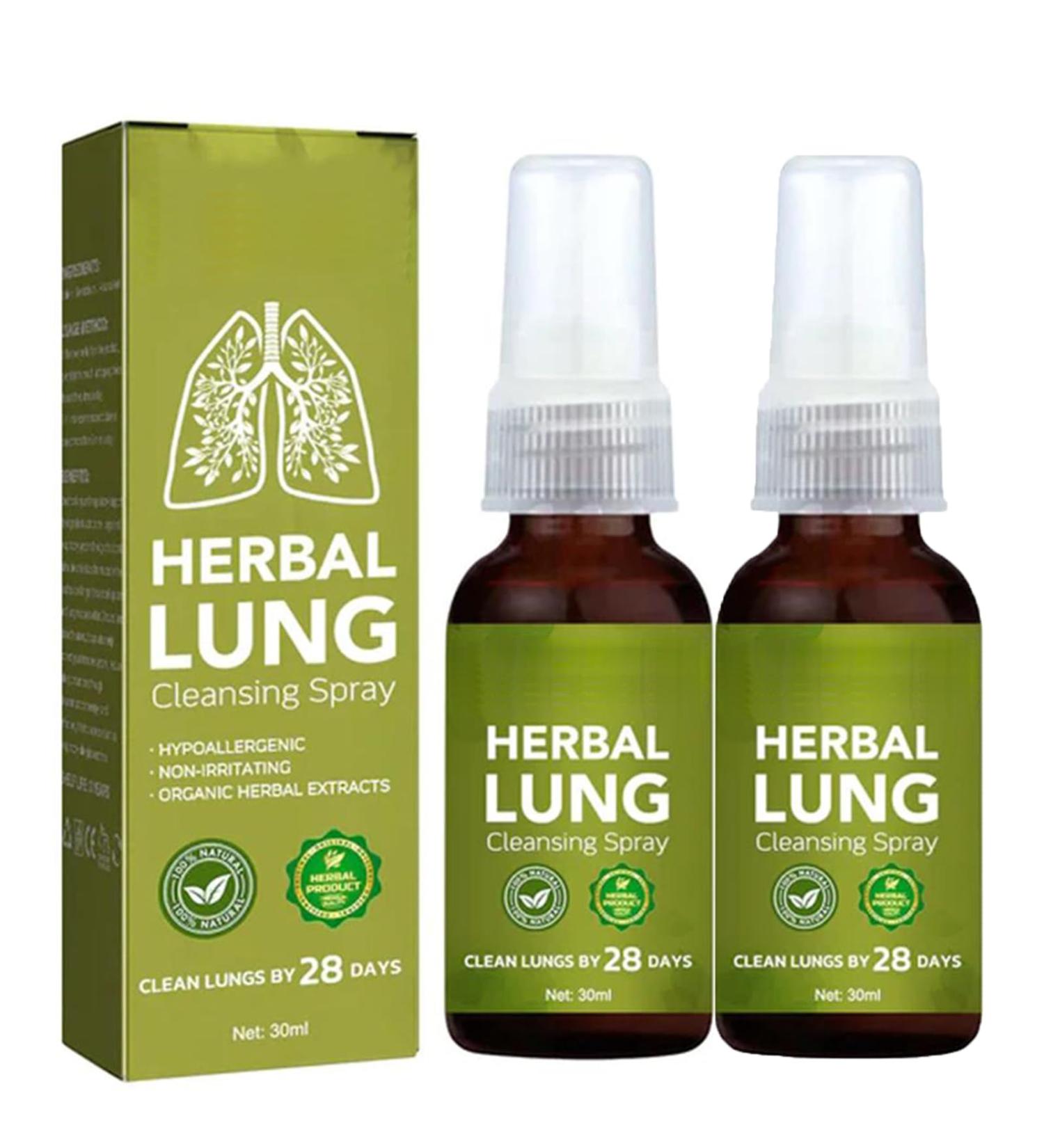 2PCS Herbal Lung Cleanse Mist - Powerful Lung Support & Breathe Essence 30ML - Buy Online on GoSupps.com