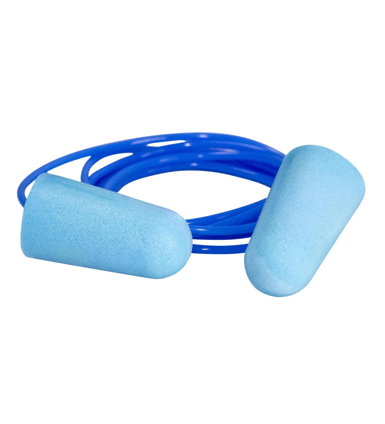 SAS Safety Corp Corded Foam Ear Plugs | 100 Pairs of Noise Reducing Safety Ear Plugs | Soft Foam Pre-shaped Hearing Protection | Ear Protection for Construction Manufacturing Landscaping and more