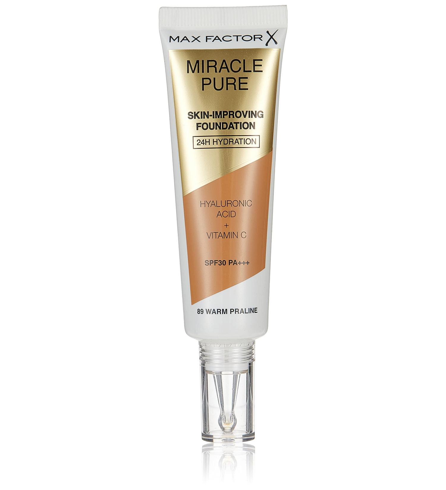 Max Factor Miracle Pure Foundation Warm Praline 89 - Lightweight Coverage for Flawless Skin - Buy Online on GoSupps.com