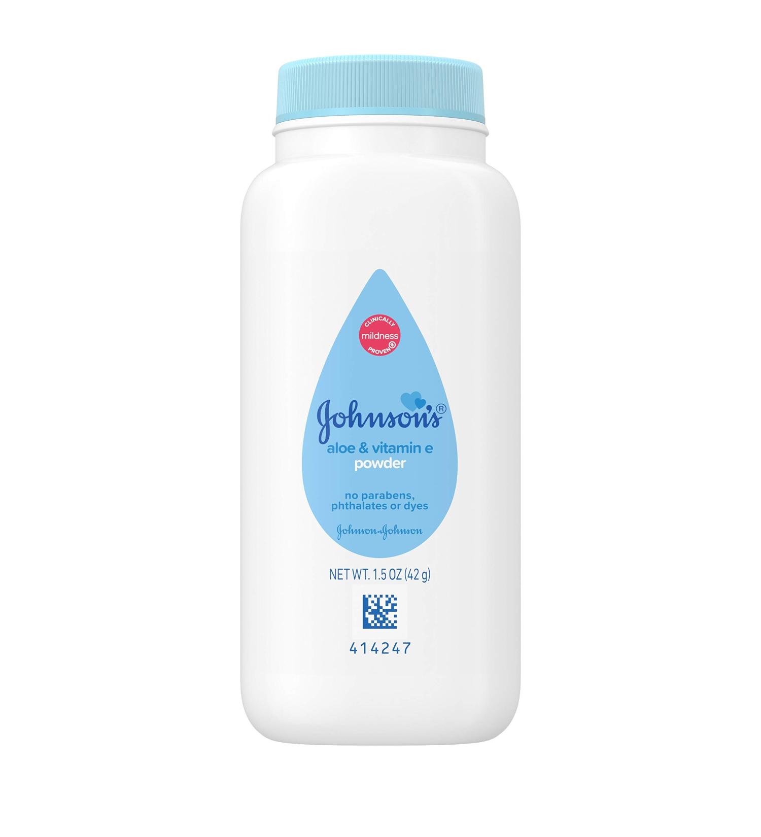 Johnson's Baby Cornstarch Baby Powder with Aloe & Vitamin E - Hypoallergenic & Paraben-Free - 1.5 oz - Buy Online on GoSupps.com