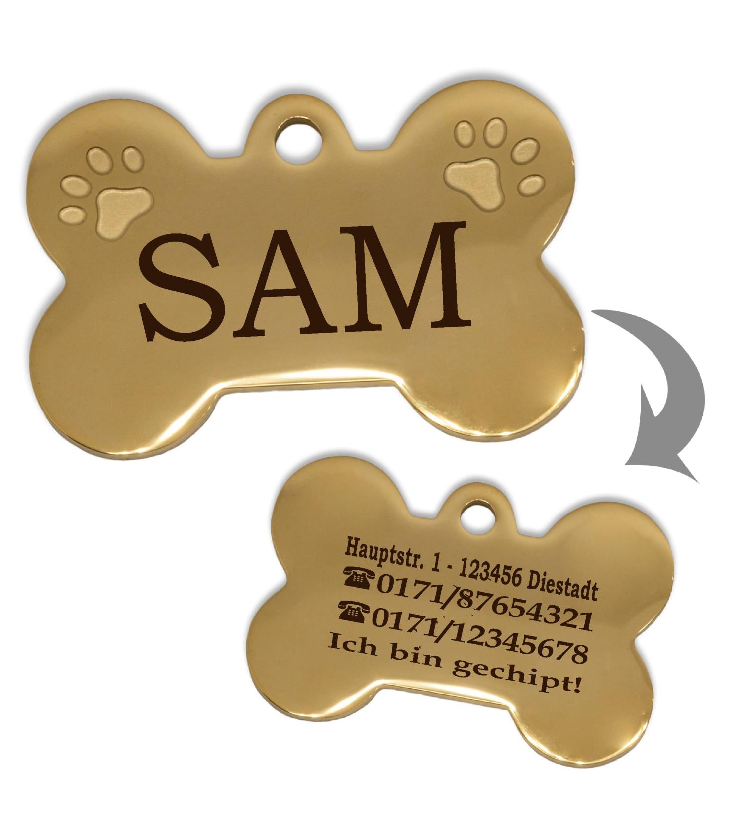 Ibera Gifts - Personalized Bone-Shaped Pendants for Medium to Large Dogs & Cats | Custom Engraved Pet Collars & Neckbands - Buy Online on GoSupps.com
