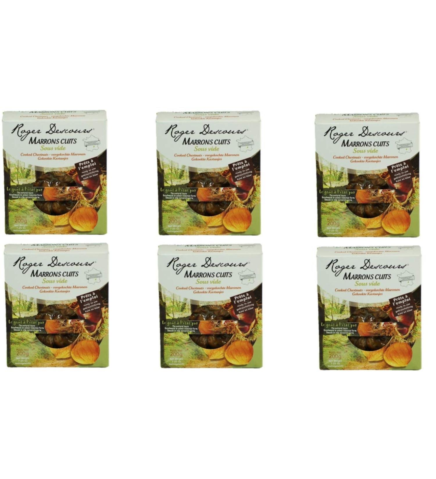 Pack of 6 cooked chestnuts - sweet chestnuts 6 x 200 grams peeled