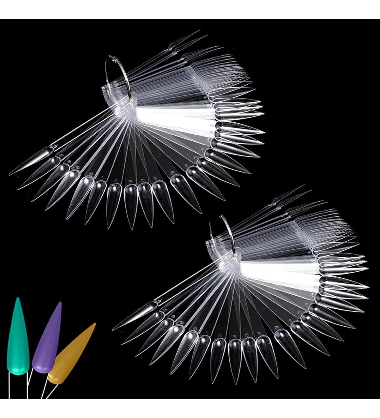 100Pcs Nail Swatch Sticks with Metal Ring for Nail Salon & Beginners - Clear - Buy Online on GoSupps.com