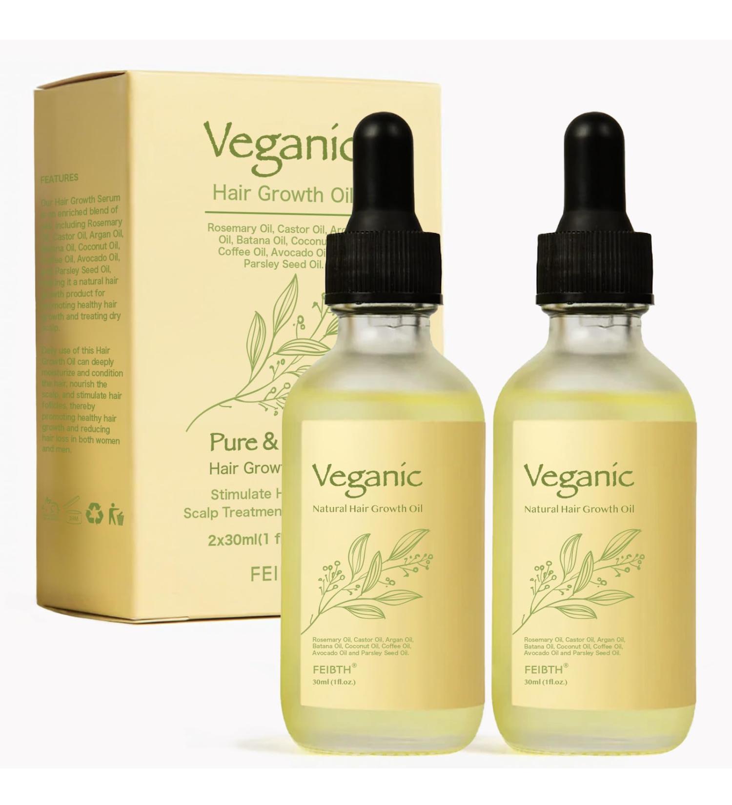 Veganic Hair Growth Oil - Natural Hair Oil for Men & Women | 2pcs | Boost Hair Growth Globally - Buy Online on GoSupps.com