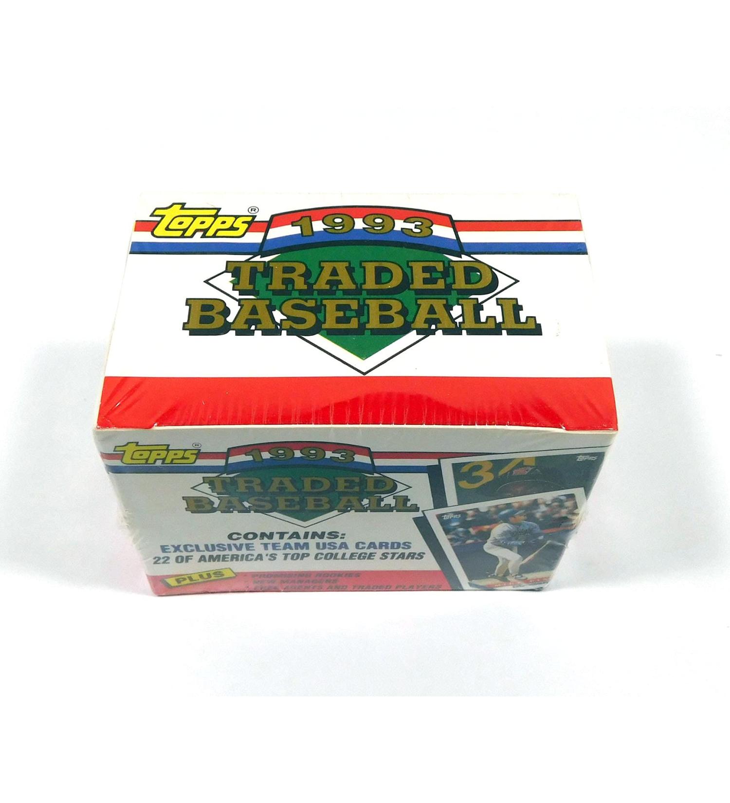 1993 Topps Traded MLB Baseball Series Factory Sealed Complete 132 Card Set. Tough Set to Find! Featuring Todd Helton's Rookie Card Plus Mike Piazza, Greg Maddux, Barry Bonds, Team USA Olympians and More!