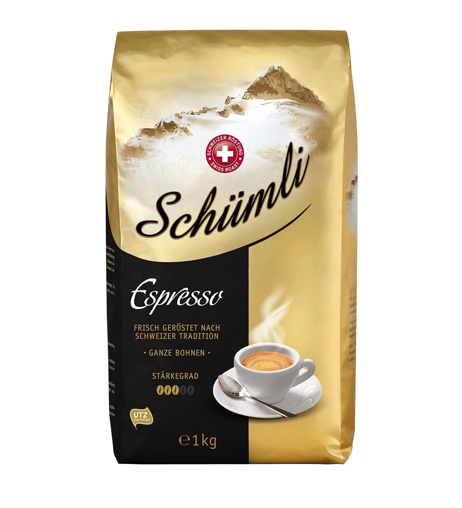 Sch mli Espresso Whole Coffee Beans 1kg - UTZ Certified Medium Roast - Strength 3/5 - International Shipping Available - Buy Online on GoSupps.com