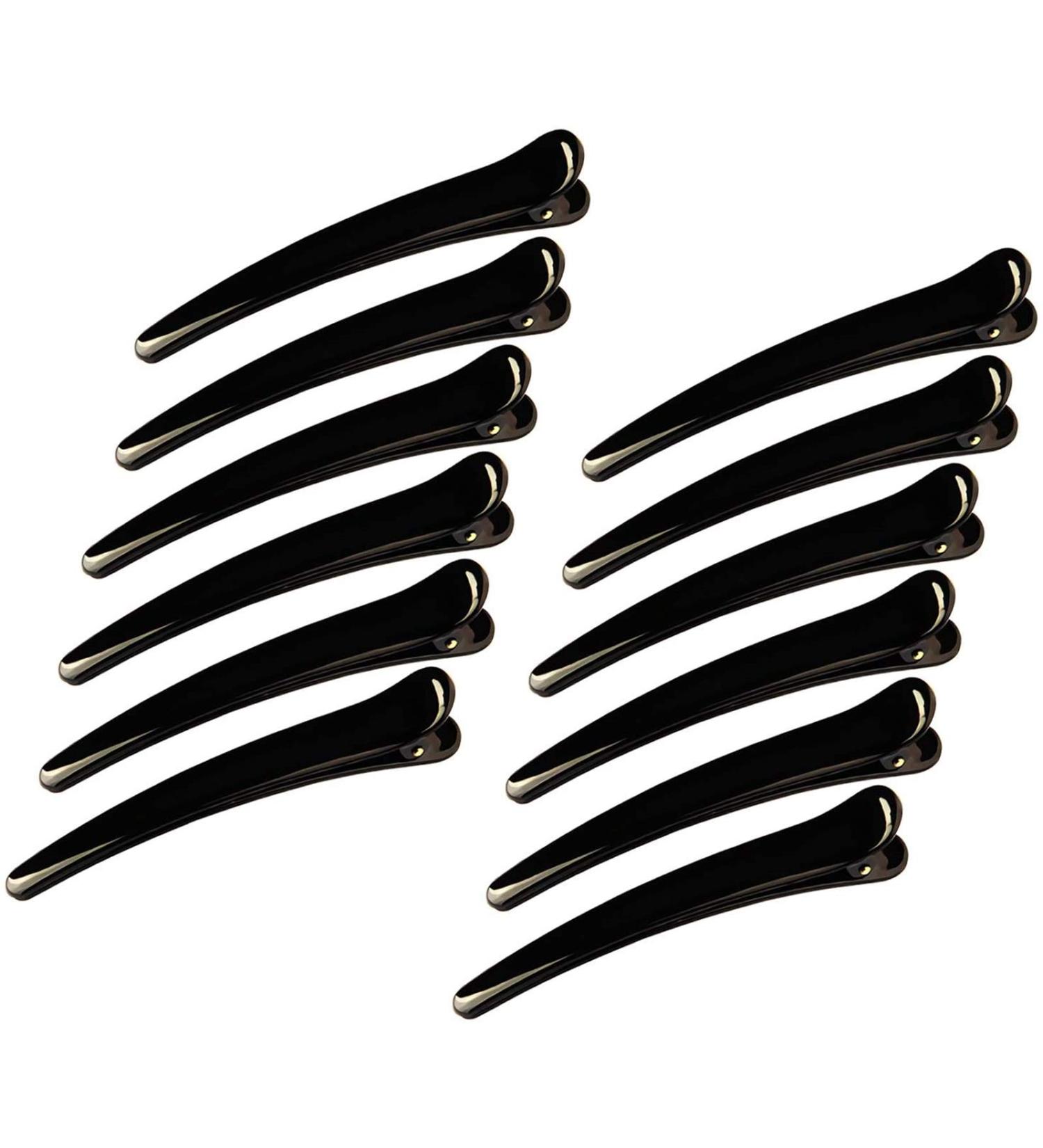Flzone 12 Black Duck Hair Clips for Women - Alligator Curl Hair Clamps | DIY Hair Accessories for Girls (12cm/4.72 inch) - Buy Online on GoSupps.com