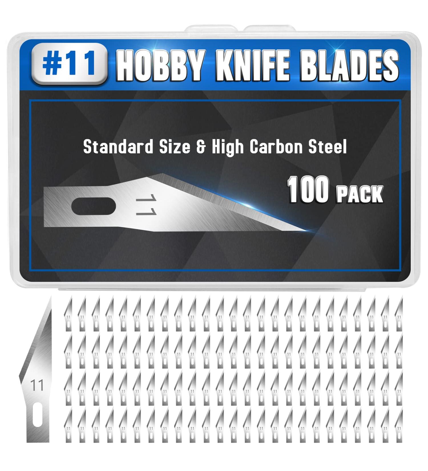 DYISELF 100 PCS SK5 Carbon Steel #11 Exacto Blades Refill Set with Storage Case - Craft Knife Replacement Blades for Hobby, Scrapbooking, Stencil - Buy Online on GoSupps.com