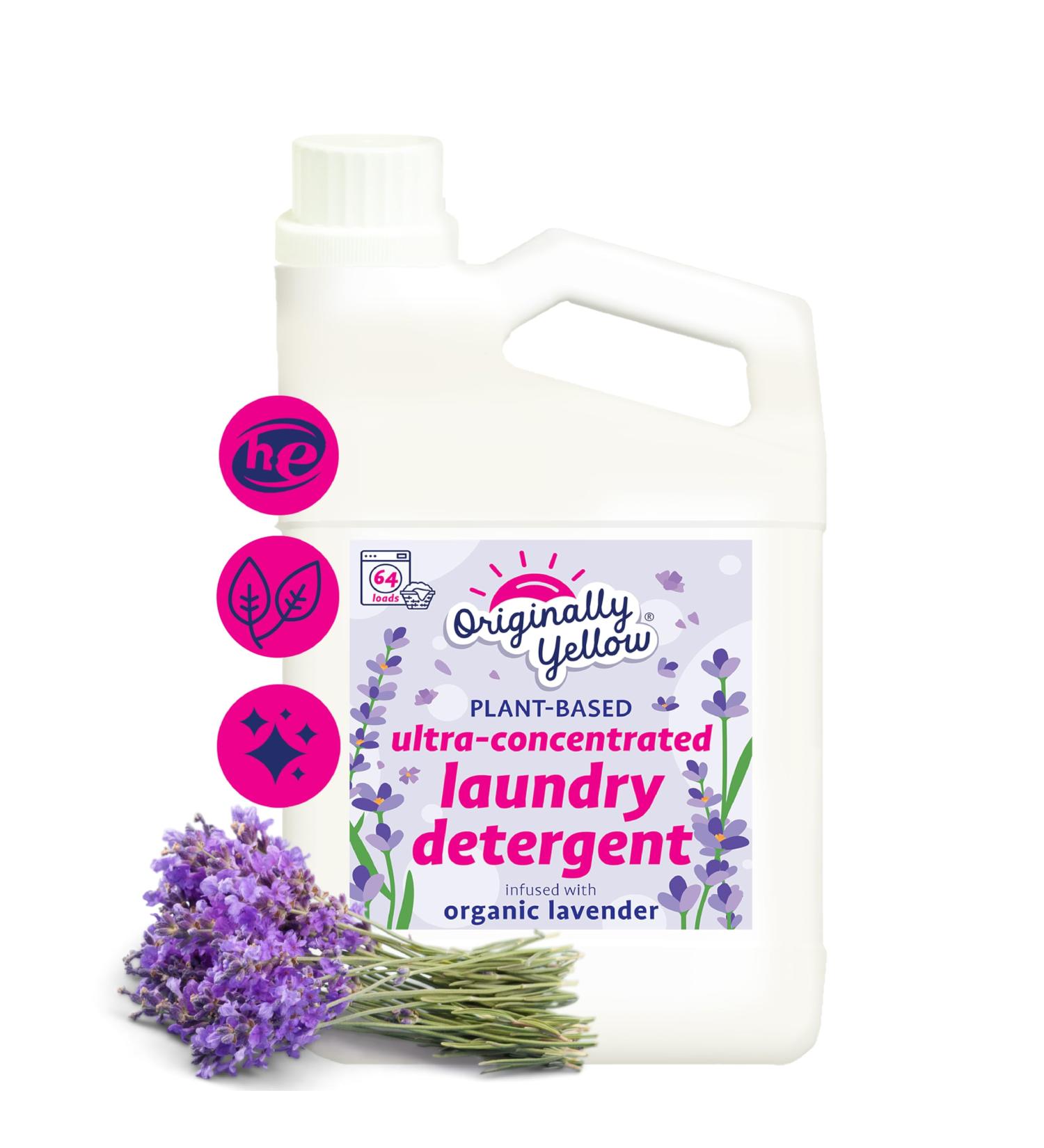 Buy Originally Yellow Plant Based Laundry Detergent | Ultra-Concentrated Natural & Organic Lavender | HE Clean & Gentle Stain Removal | 64Oz International Shipping - Buy Online on GoSupps.com