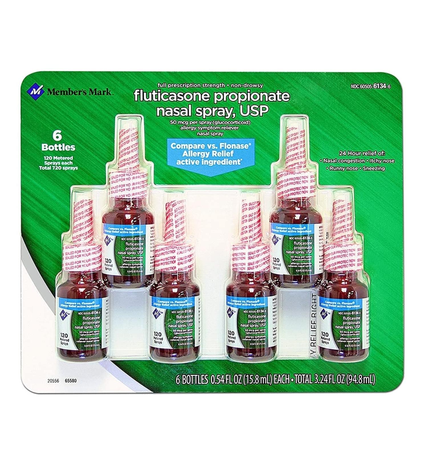 Members Mark Fluticasone Propionate Nasal Spray 6-Pack - 0.54 fl. oz. Bottles - Buy Online on GoSupps.com