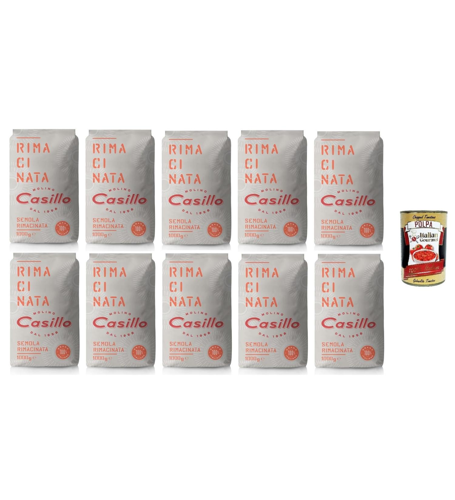  Italian Gourmet E.R. Lot de 10 semola di Grano Duro Rimacinata de semoule de bl dur moulue 1 kg + Polpa Italian Gourmet 400 g - Buy Online on GoSupps.com