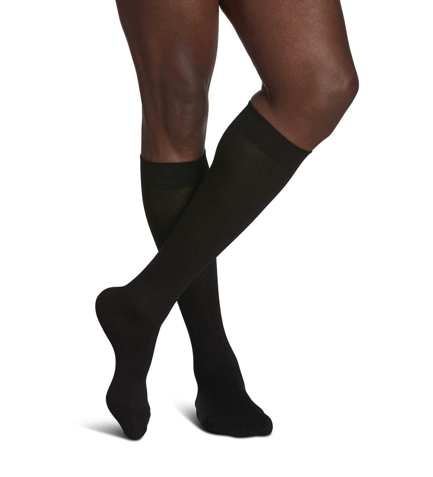 Sigvaris Men's Sea Island Cotton 191 Calf High Compression Socks 15-20mmHg - Black - Large | Buy Internationally - Buy Online on GoSupps.com