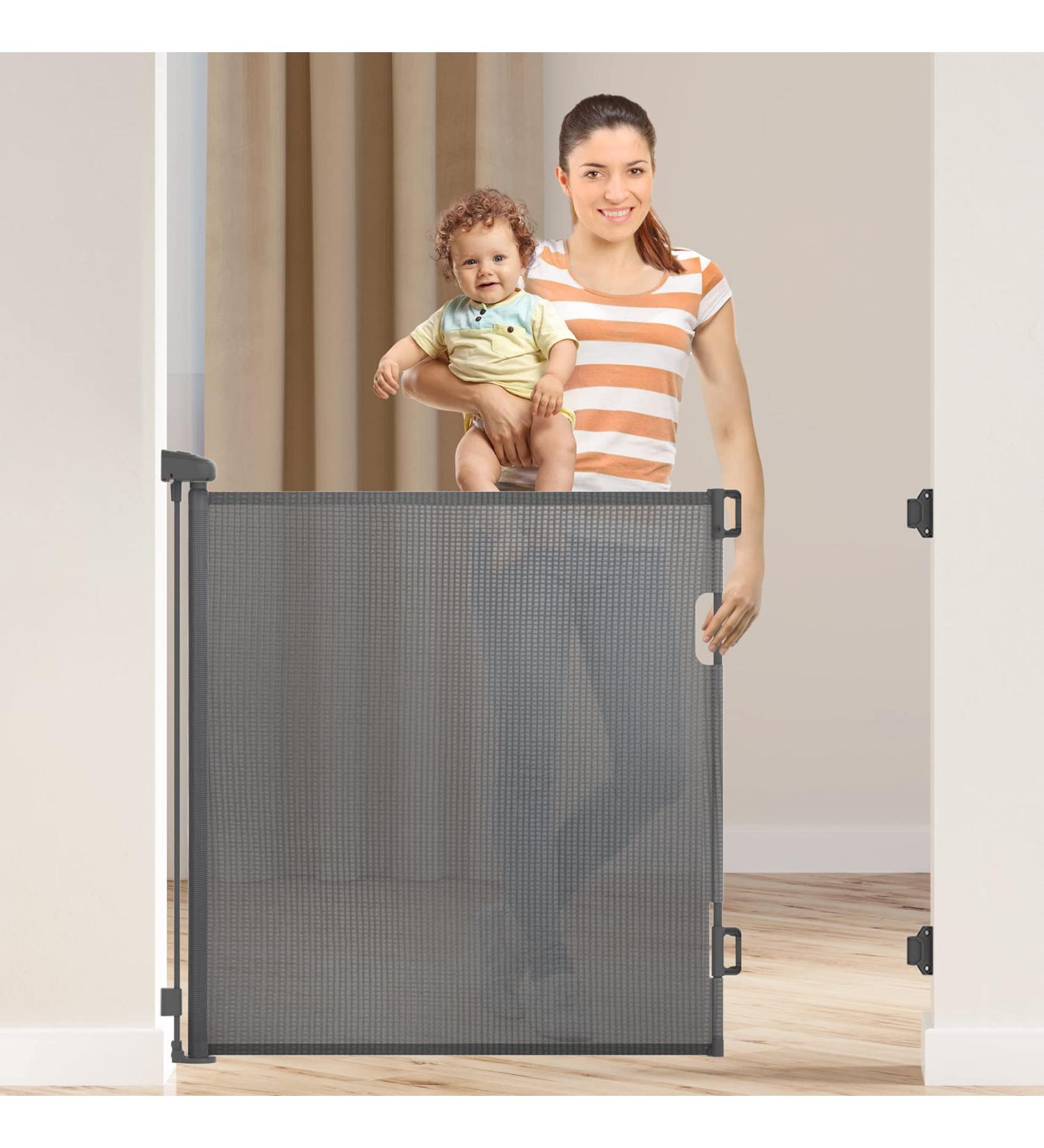 71'' Retractable Baby Gates for Stairs Auto Lock Baby Gates for Doorways 34''Tall  Extends Up to 77Wide Dog Gates for Doorways Hallways - Buy Online on GoSupps.com