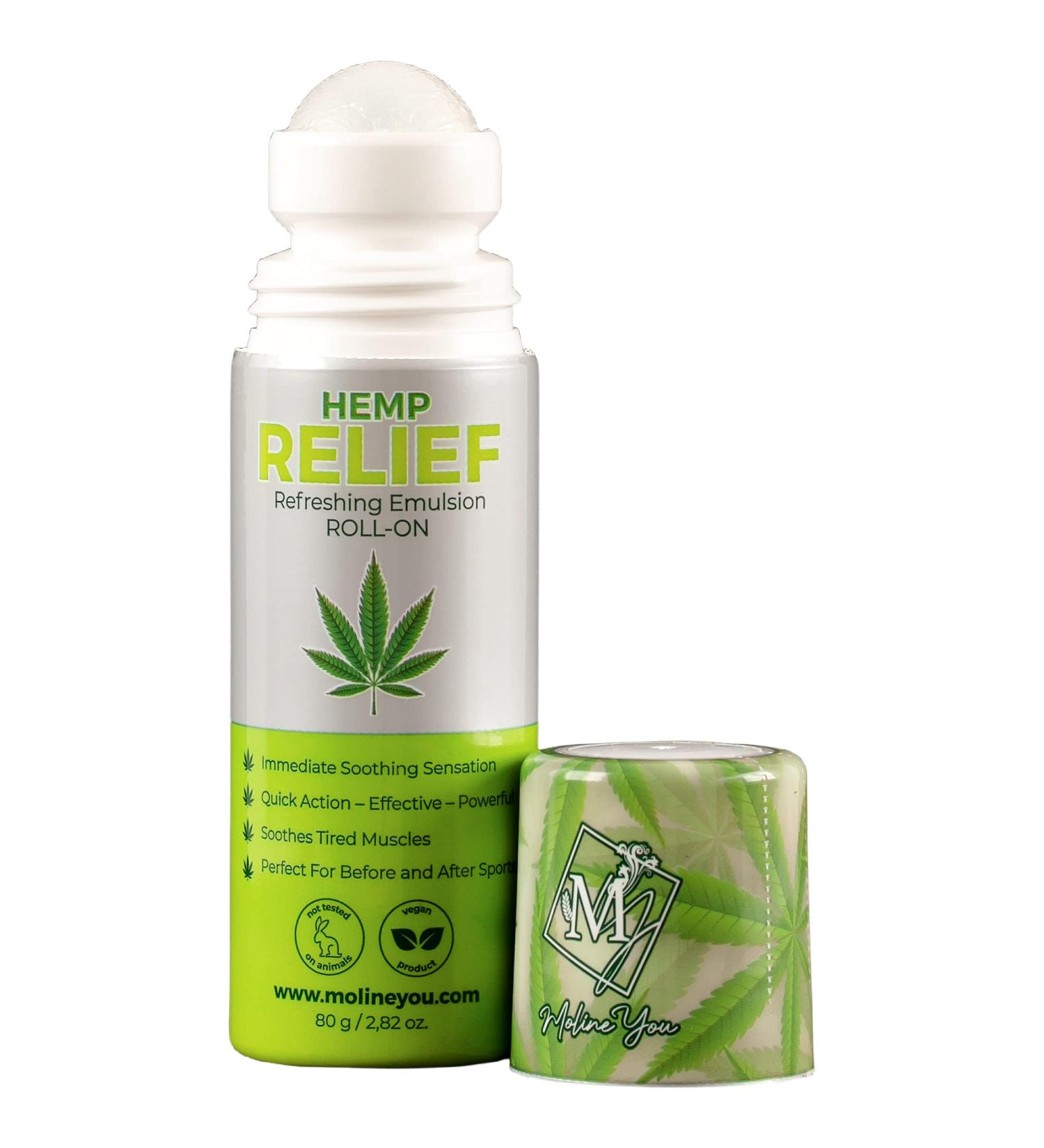 Moline You Hemp Roll On for Joint & Muscle Discomfort - Hemp Oil Extract, Arnica and Menthol - 3 oz - Buy Online on GoSupps.com