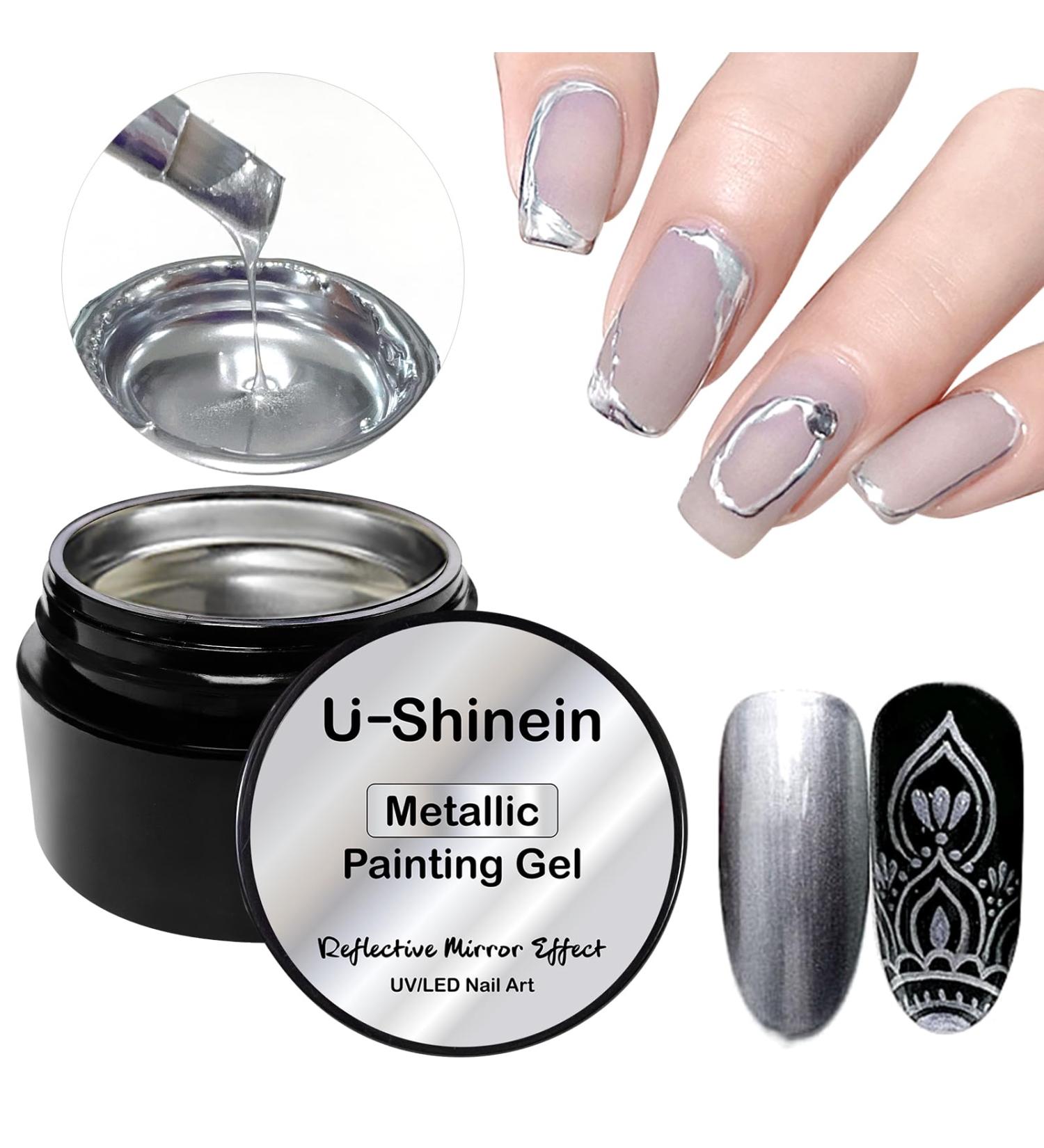 Buy 8ml Metallic Gel Nail Polish - Silver 3D Mirror Effect | Glossy Soak Off UV/LED for Stunning DIY Nail Art - Buy Online on GoSupps.com