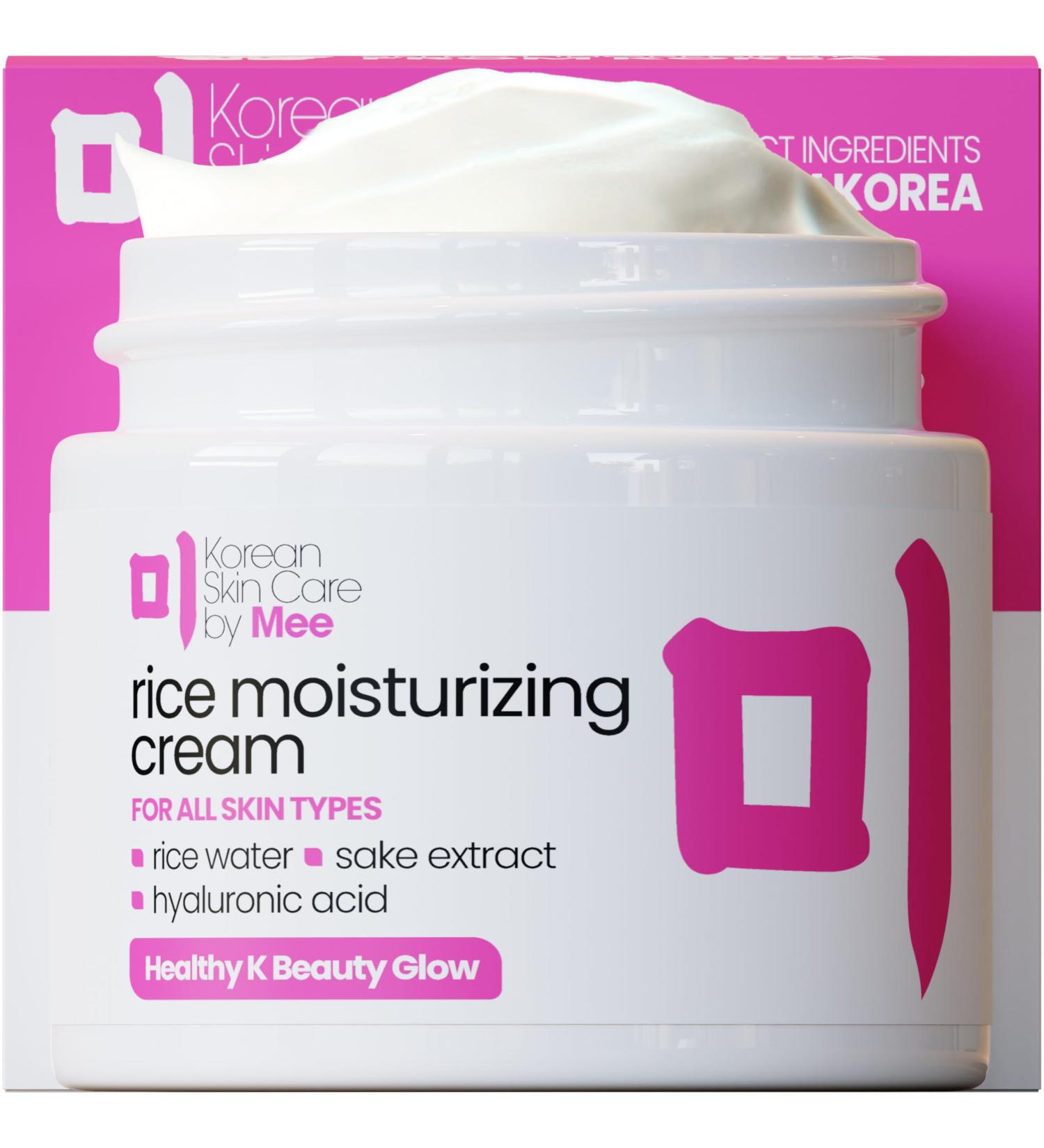 Rice Cream Moisturizer for Face | 42% Organic 97% Natural | Sake Extract & Hyaluronic Acid | K-Beauty Skincare 2oz - Buy Online on GoSupps.com