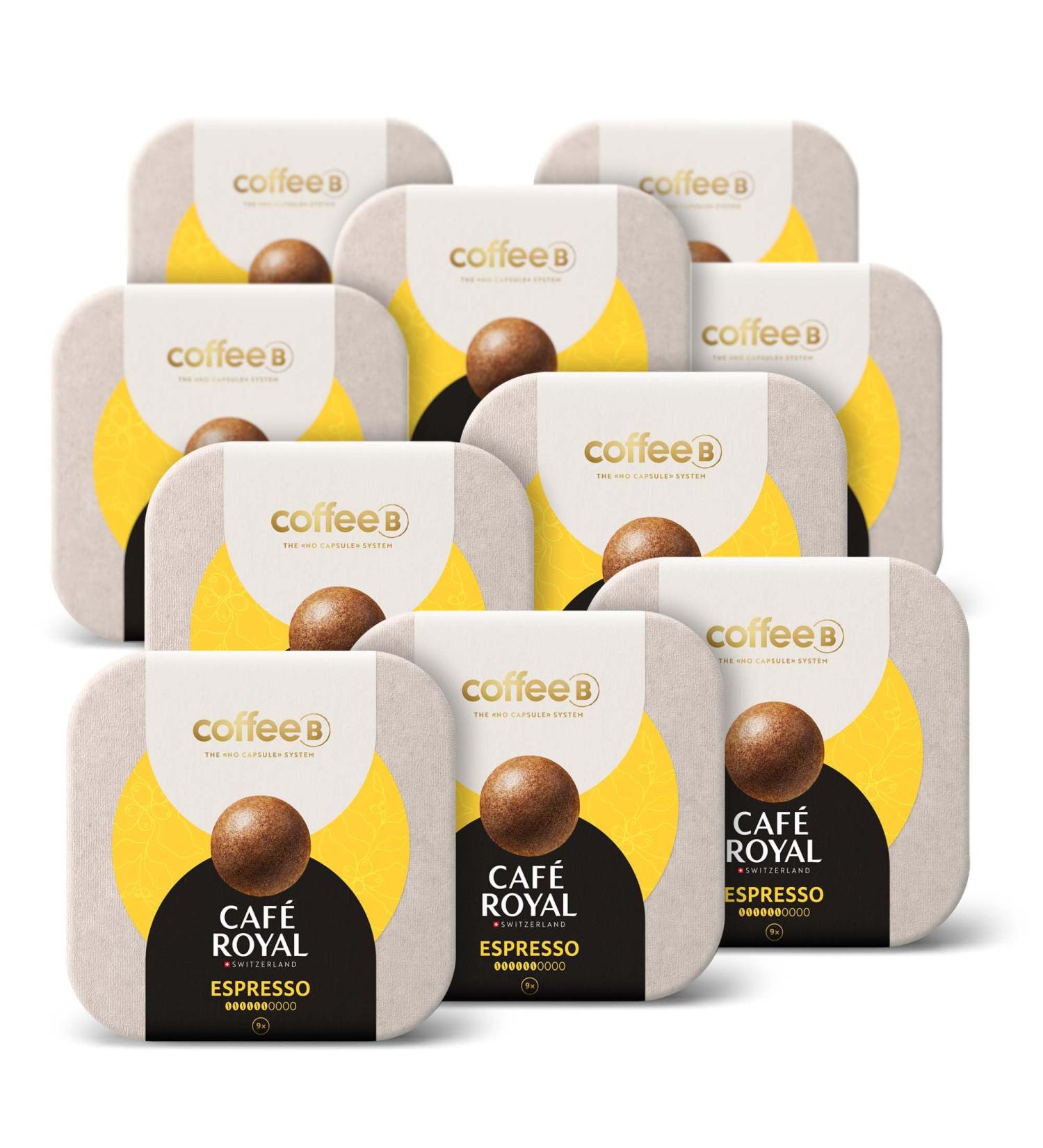 90 Coffee Balls Espresso - Premium Coffee Balls 100% Compostable - Specially Designed for the Use of CoffeB by Caf Royal Cof - Buy Online on GoSupps.com