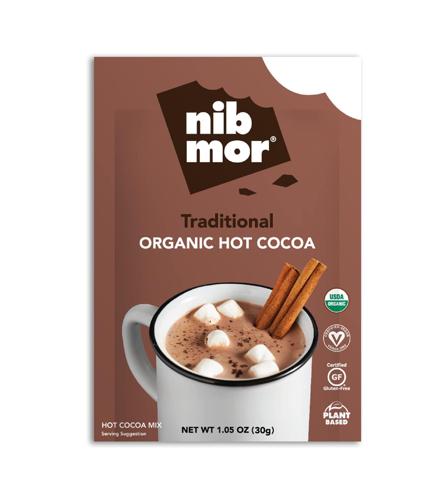 NIB Mor Vegan Hot Chocolate - Traditional 6 Count | Organic, Gluten Free Plant-Based Cocoa - Buy Online on GoSupps.com