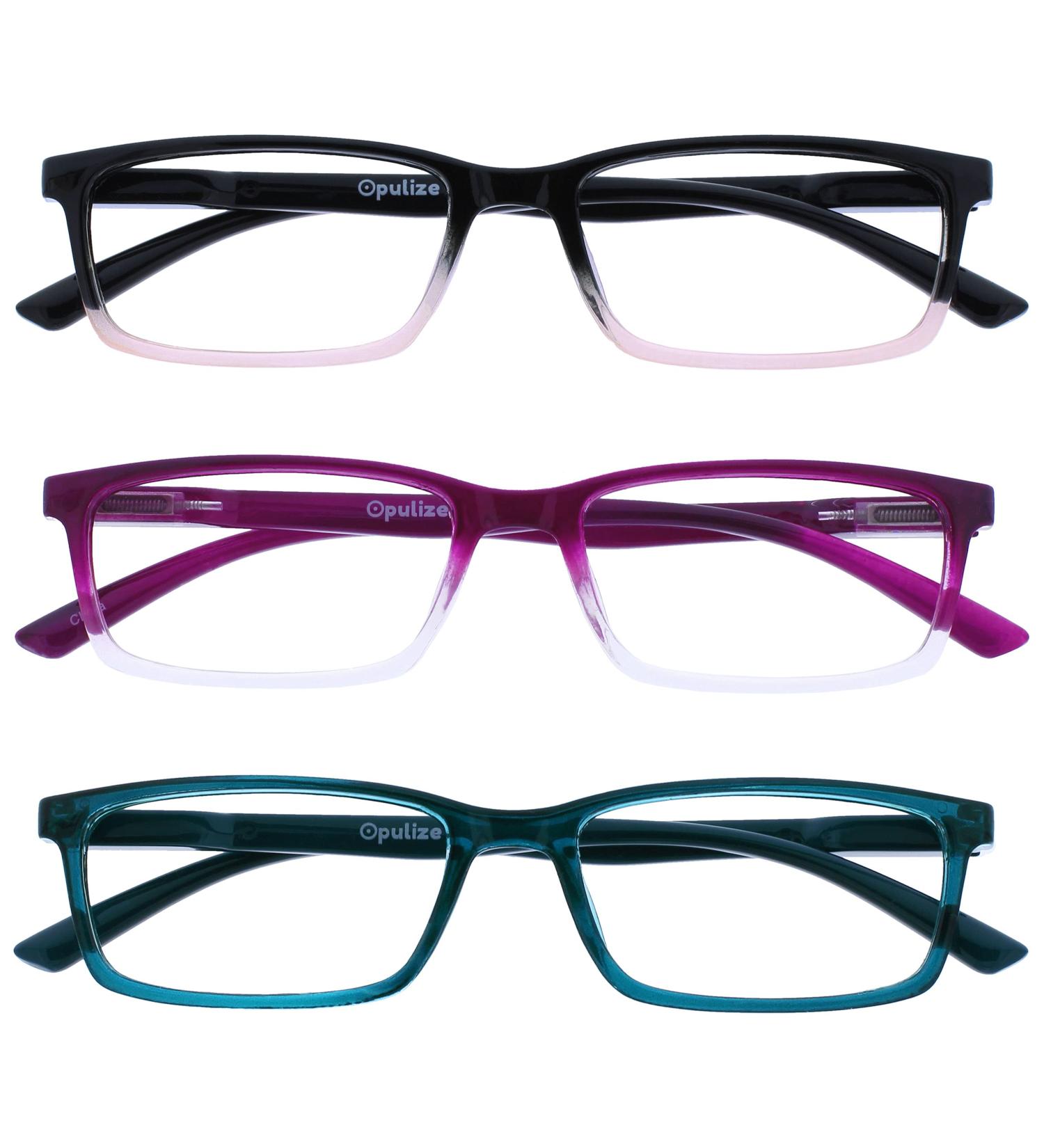 Opulize Sea Glasses - Blue Light Filter Gaming Glasses for Men | Anti-Reflective with Spring Hinges | B9 +1.00 Diopters in Black Pink & Turquoise - Buy Online on GoSupps.com
