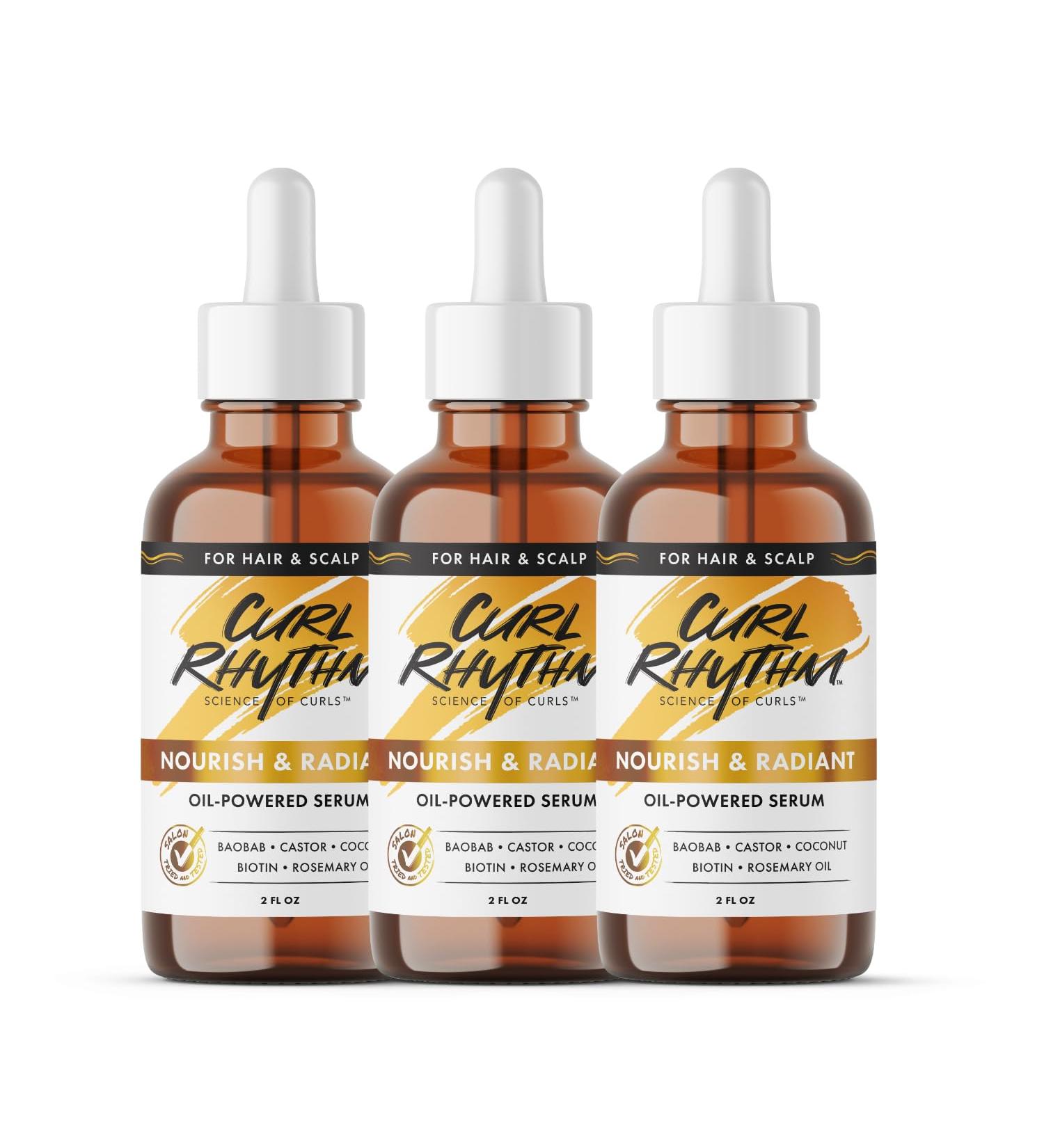 Curl Rhythm Nourish & Radiant Hair Oil Serum (3 Pack) - powered Serum provides deep nourishment of an oil and radiant finish of a serum - Buy Online on GoSupps.com