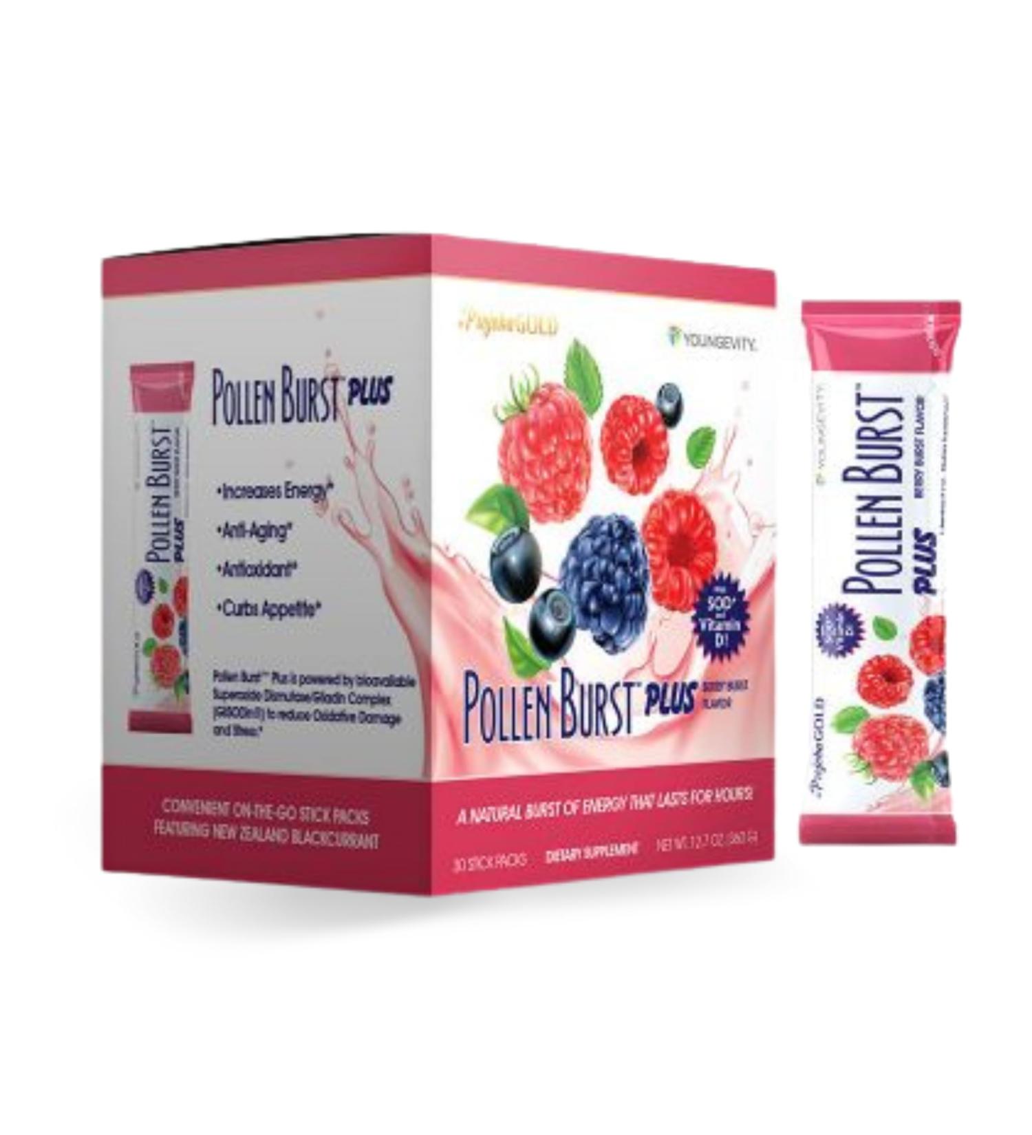 Youngevity Projoba Pollen Burst Plus Berry - Buy 30 Packets for Boosted Energy & Immunity | International Shipping Available - Buy Online on GoSupps.com
