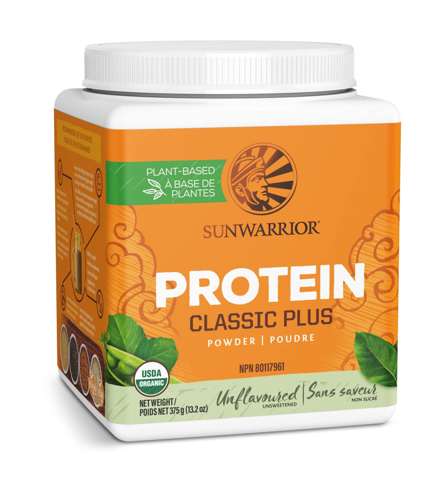 Vegan Organic Protein Powder Plant-based | 5 Superfood Quinoa Chia Seed Soy Free Dairy Free Gluten Free Synthetic Free NON-GMO | Unflavored 15 Servings | Classic Plus by Sunwarrior - Buy Online on GoSupps.com