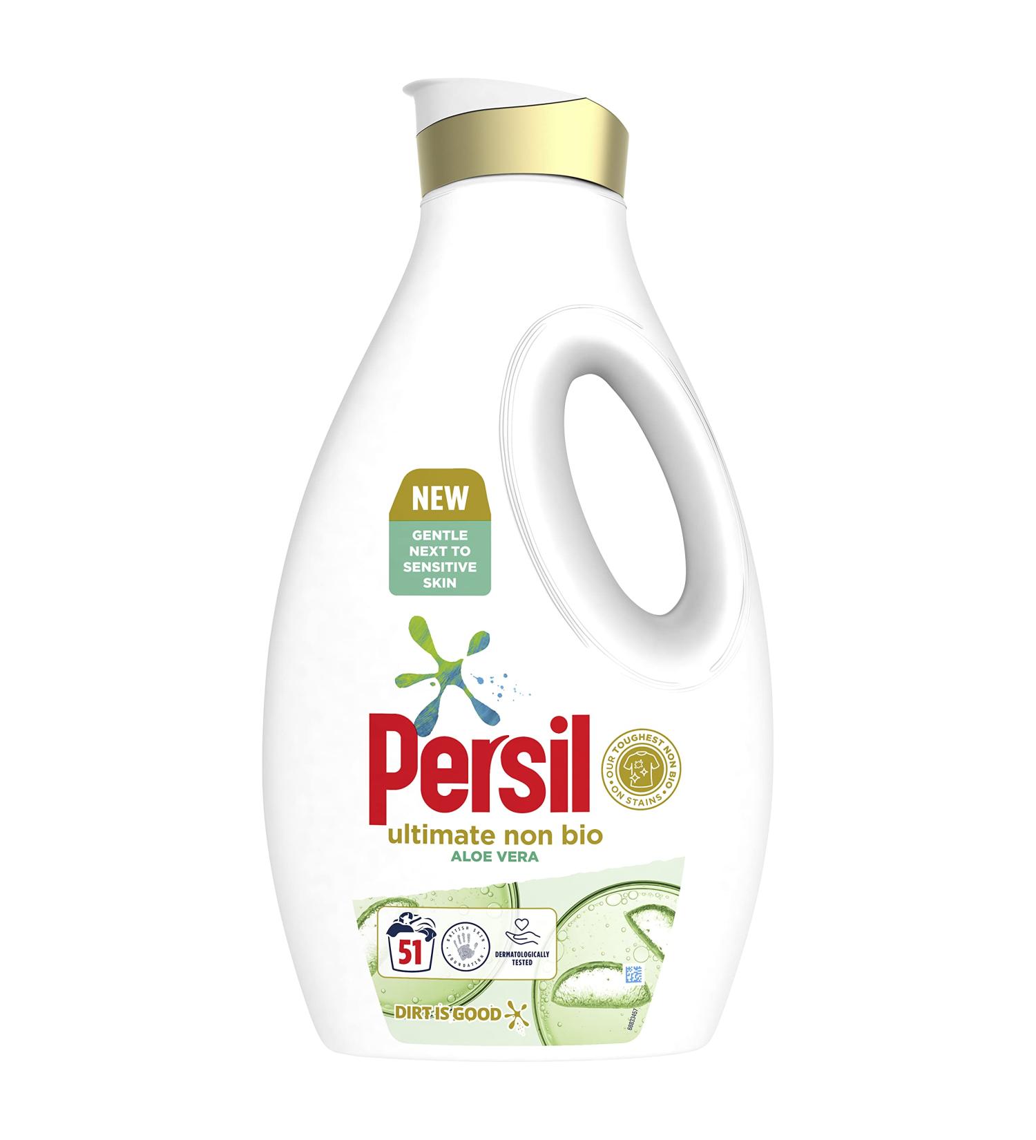 Persil Ultimate Non Bio Aloe Vera Premium tough stains Laundry Washing Liquid Detergent (204 washes) for sensitive skin (4 x 1.377 l) - Buy Online on GoSupps.com