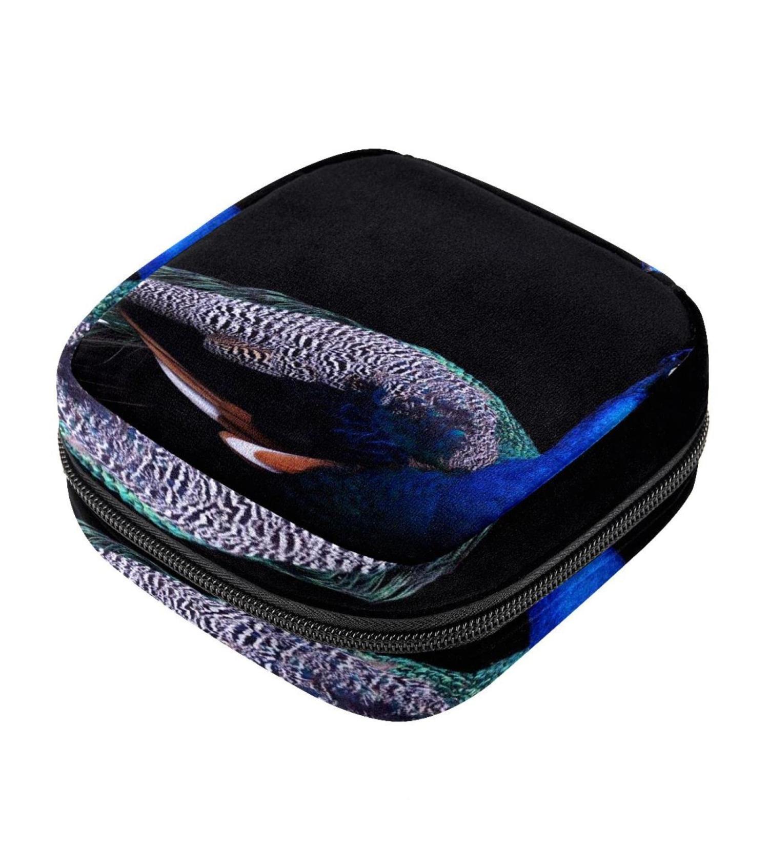 Peacock Design Sanitary Napkin Storage Bag - Portable Menstrual Pad Pouch for Women - Multicoloured - Buy Online on GoSupps.com