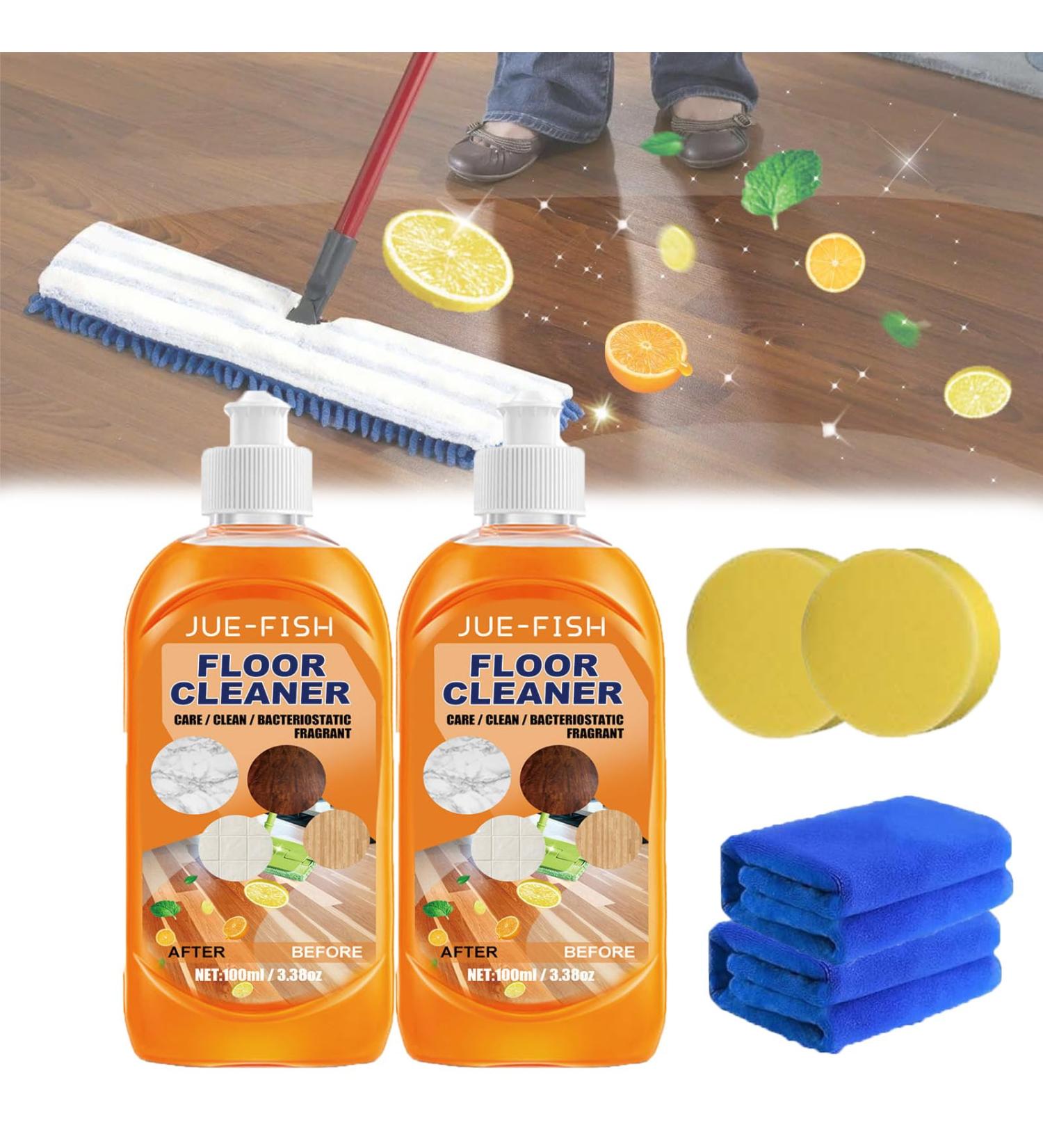 Floor Cleaner Powerful Decontamination Floor Cleaner Natural Floor Cleaner Liquid with Fresh Lemon Smell Multi-purpose Powerful Floor Cleaner for Cleans Wooden Floors Marble and Tile (2PCS) - Buy Online on GoSupps.com