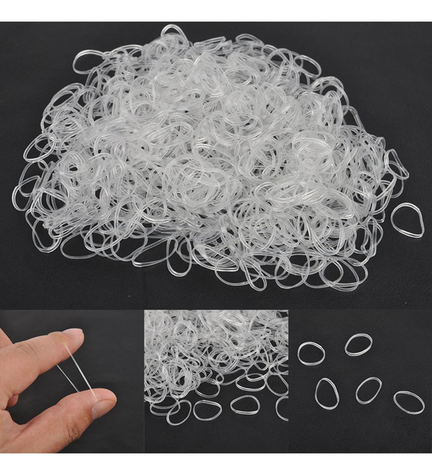 DAEDALUS Clear White Hair Ties - 500 Elastic Ponytail Holders for All Hair Types - Buy Online on GoSupps.com