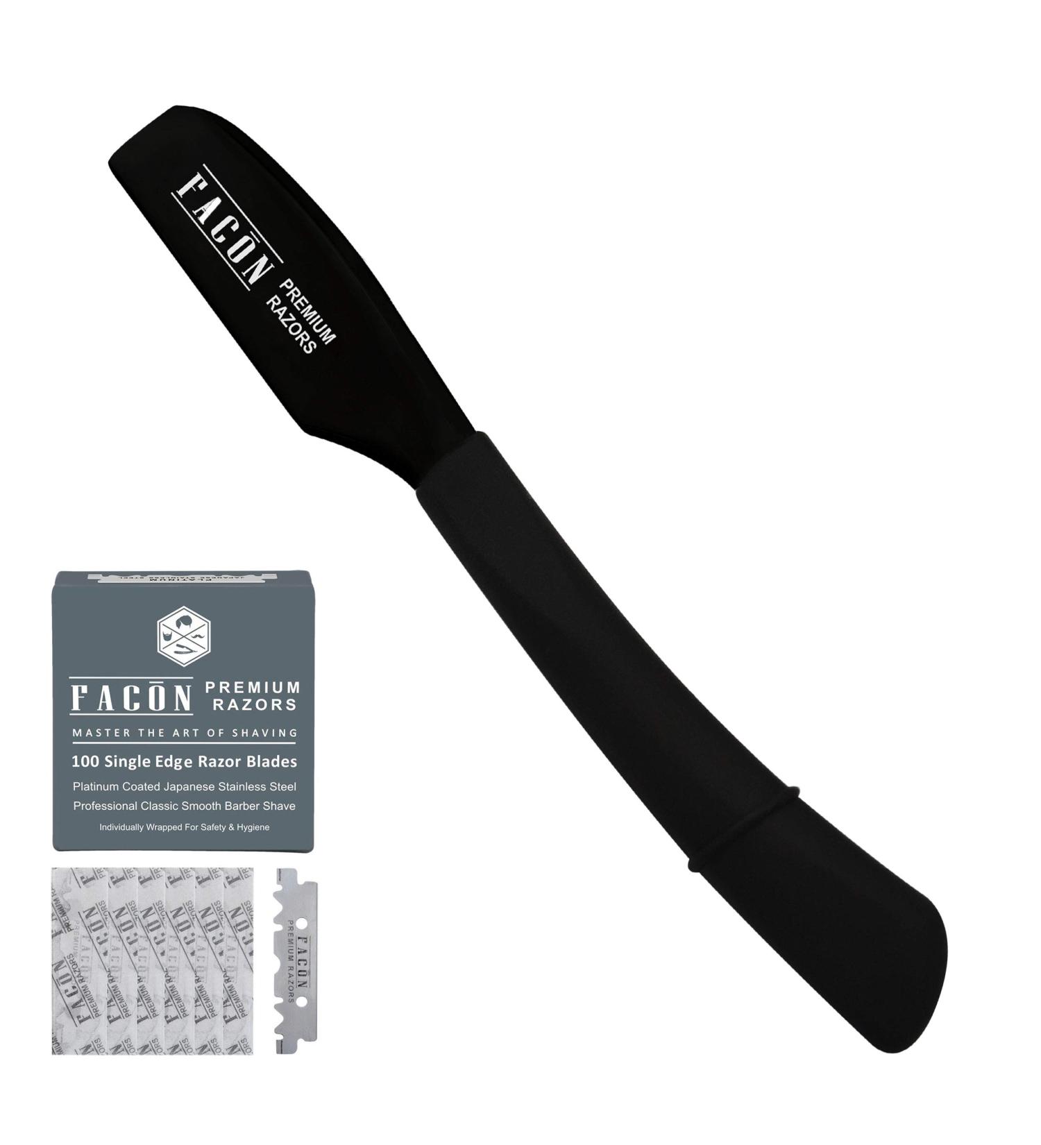 100 Blades + Facn Professional Japanese Straight Edge Barber Razor - Salon Quality Shavette - Buy Online on GoSupps.com