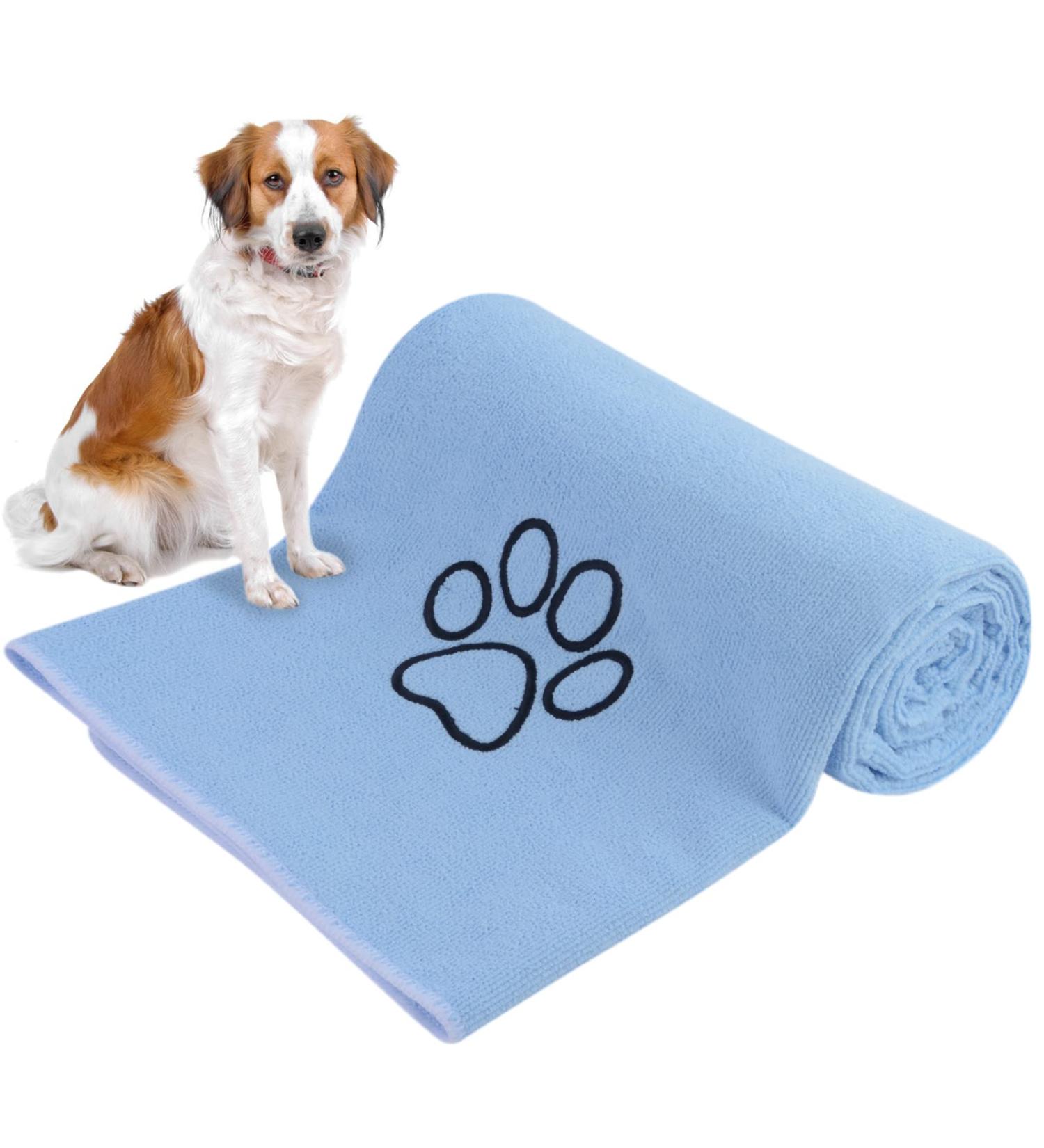 Buy Kinhwa Extra Absorbent XXL Dog Towel - Quick-Drying Microfiber for Dogs & Cats - Washable Durable Light & Dark Blue (76cm x 127cm) - Buy Online on GoSupps.com