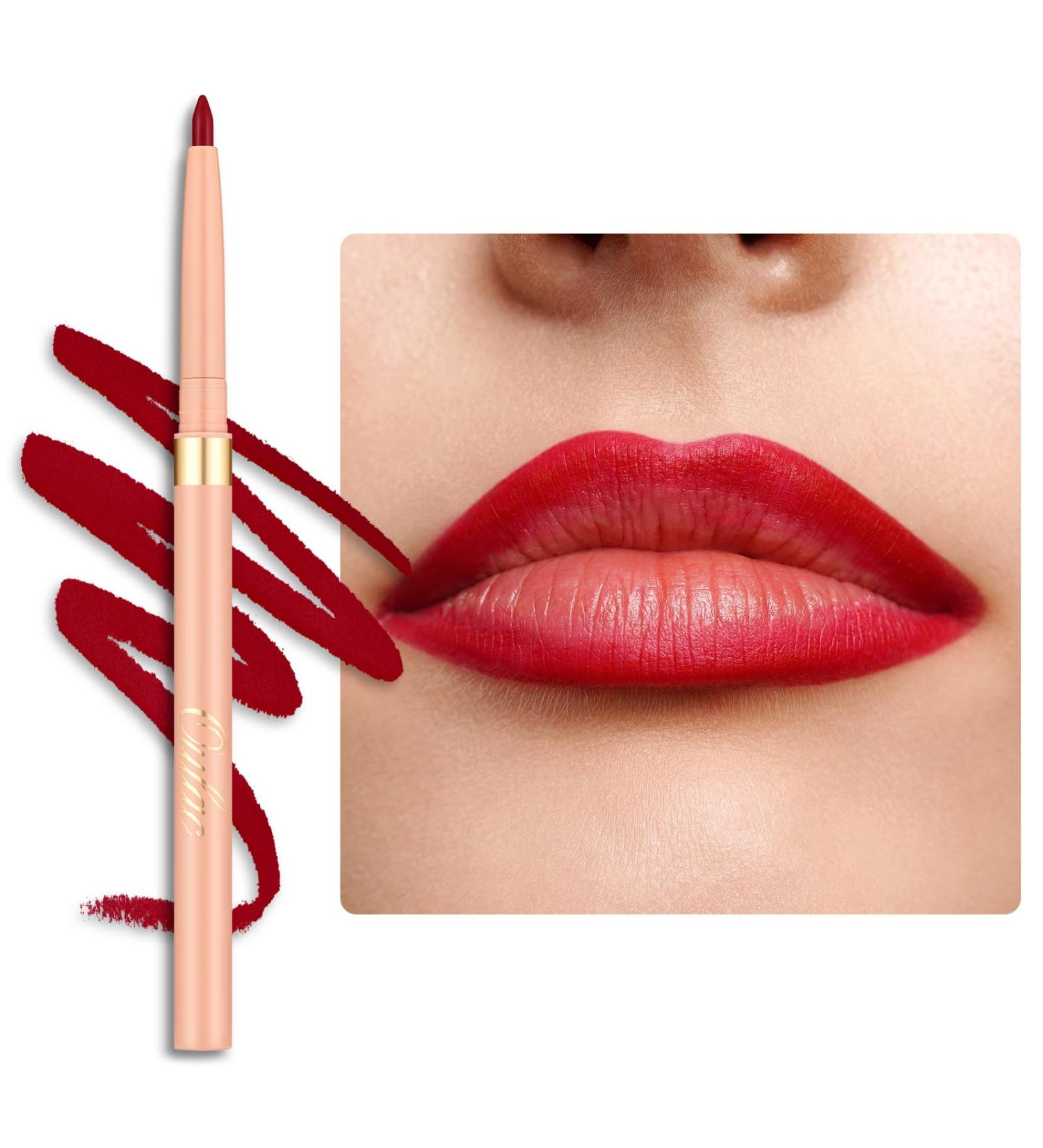 Oulac Red Retractable Lipliner Pencil 2in1 | Waterproof Smooth Long-Lasting Vegan Makeup - 07 Cherry - Buy Online on GoSupps.com