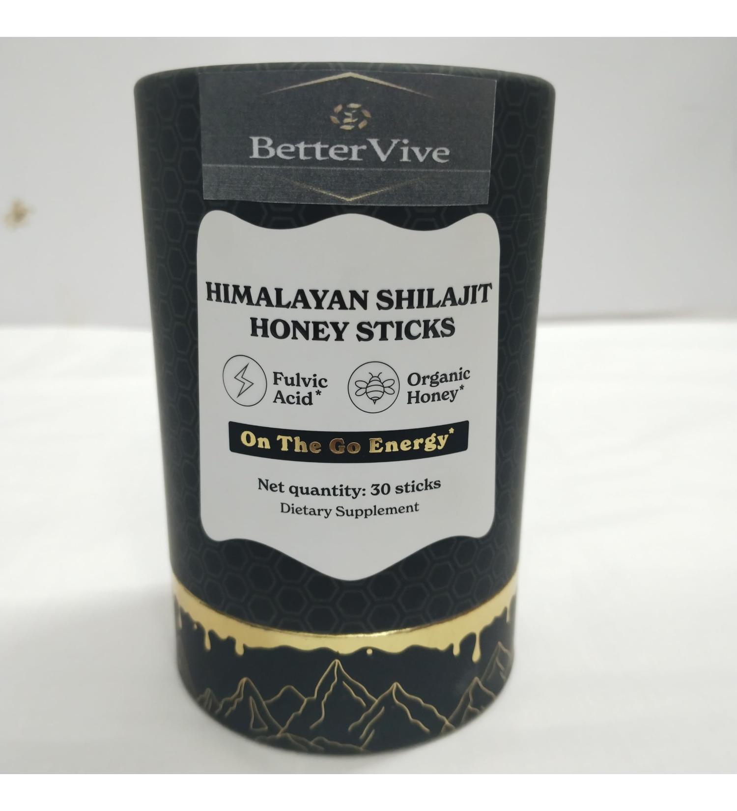 BoostVive Himalayan Shilajit Sticks with Organic Honey and Saffron | Easy to Consume Organic Shilajit | 30 Sticks for Energy Boost & Immune Support | 85+ Trace Minerals | 75%+ Fulvic Acid