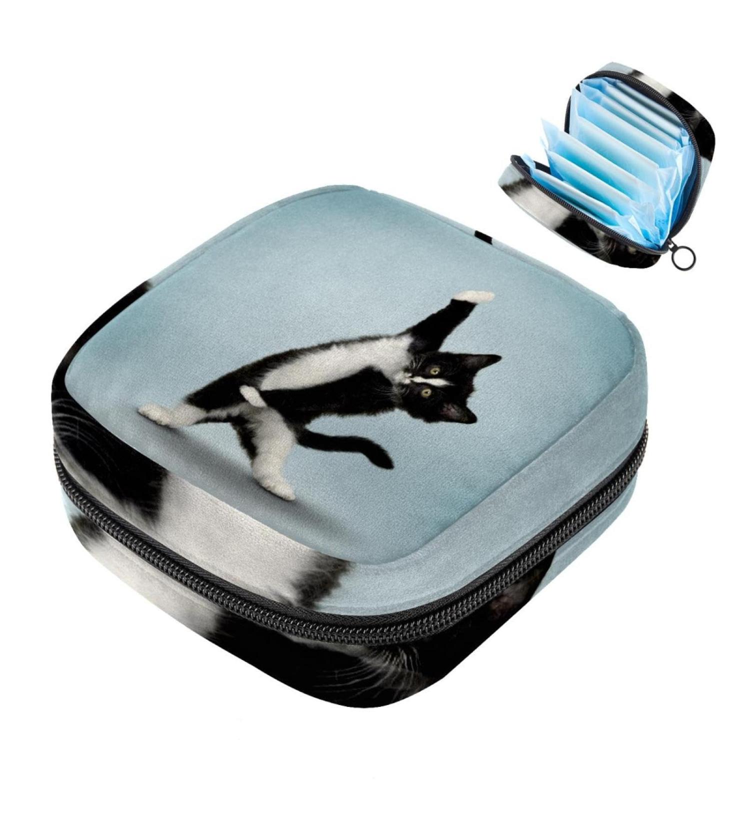 Javenproeqt Portable Women's Binding Bags - Menstrual Cup Pocket & Cute Cat Design for Teen Girls - Perfect for Periods & Tampons - Buy Online on GoSupps.com