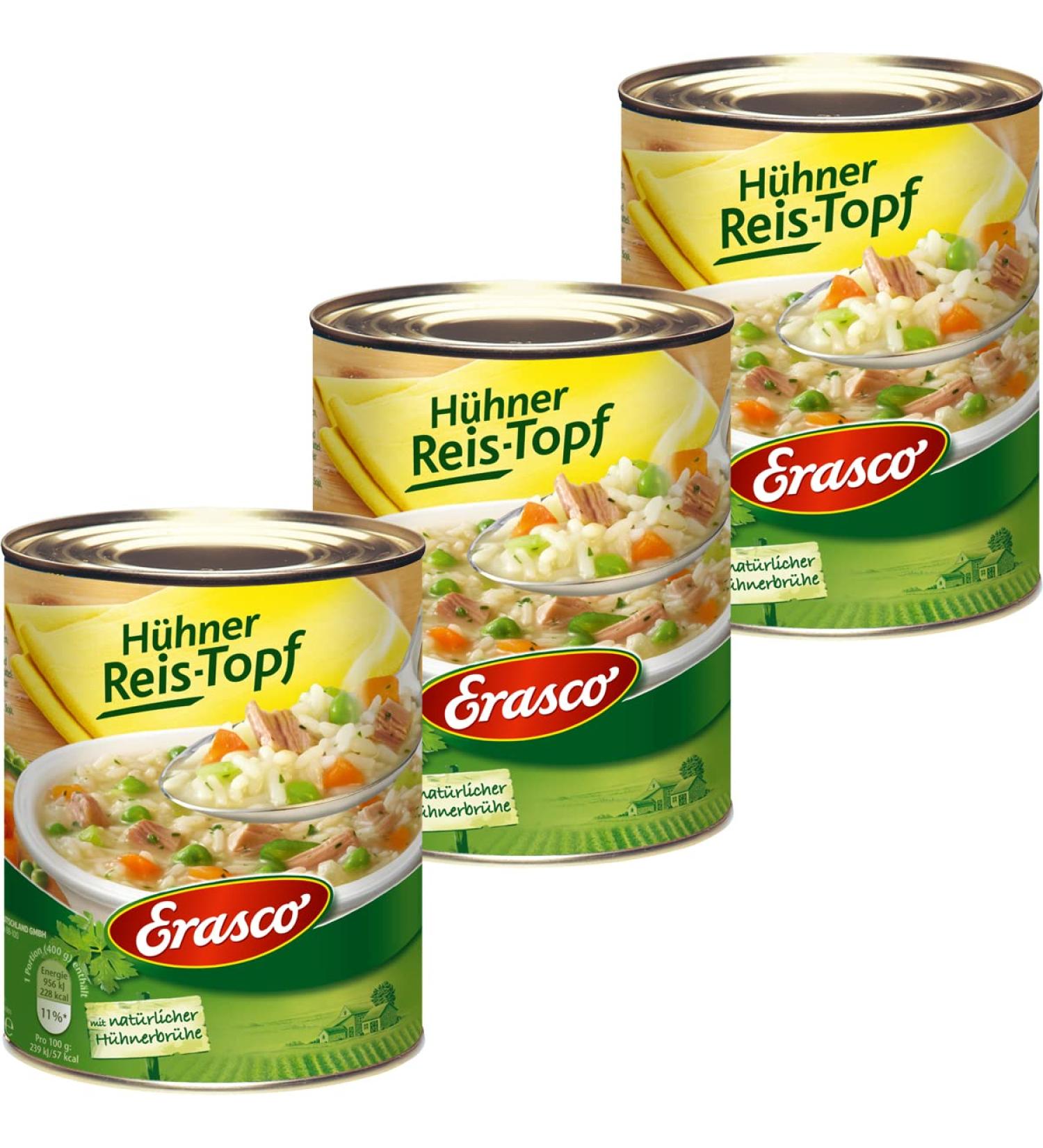  n.v. Erasco Rice Pots with Carrots and Fresh Herbs 800g (Pack of 3) - Buy Online on GoSupps.com