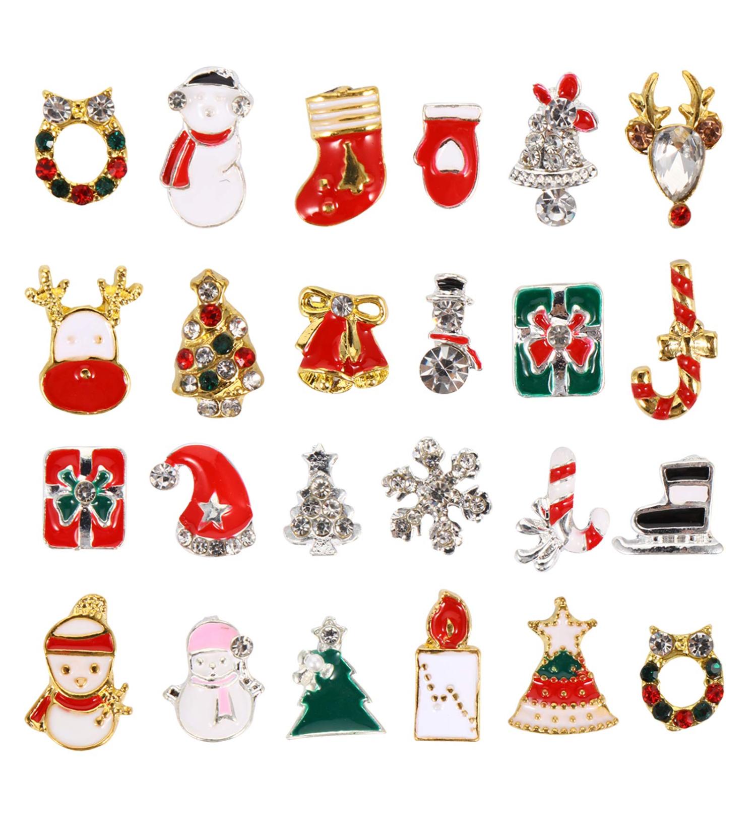2 Boxes Christmas Alloy Manicure Diy Manicure Decals Christmas Nail Decor Nail Art Supply Christmas Nail Slices Crystal Decorations Nail Art Charms Rhinestone 3d Beading Patch - Buy Online on GoSupps.com