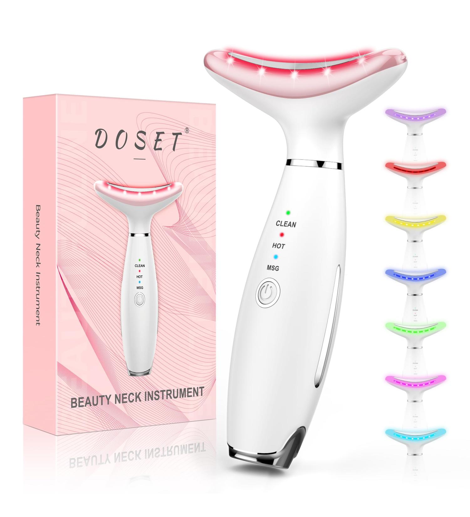 Buy Anti-Wrinkle Facial Massager | Red Light Therapy Face & Neck Tool | 7 Color Sculpting Skin Care Device (White) - International Shipping Available - Buy Online on GoSupps.com