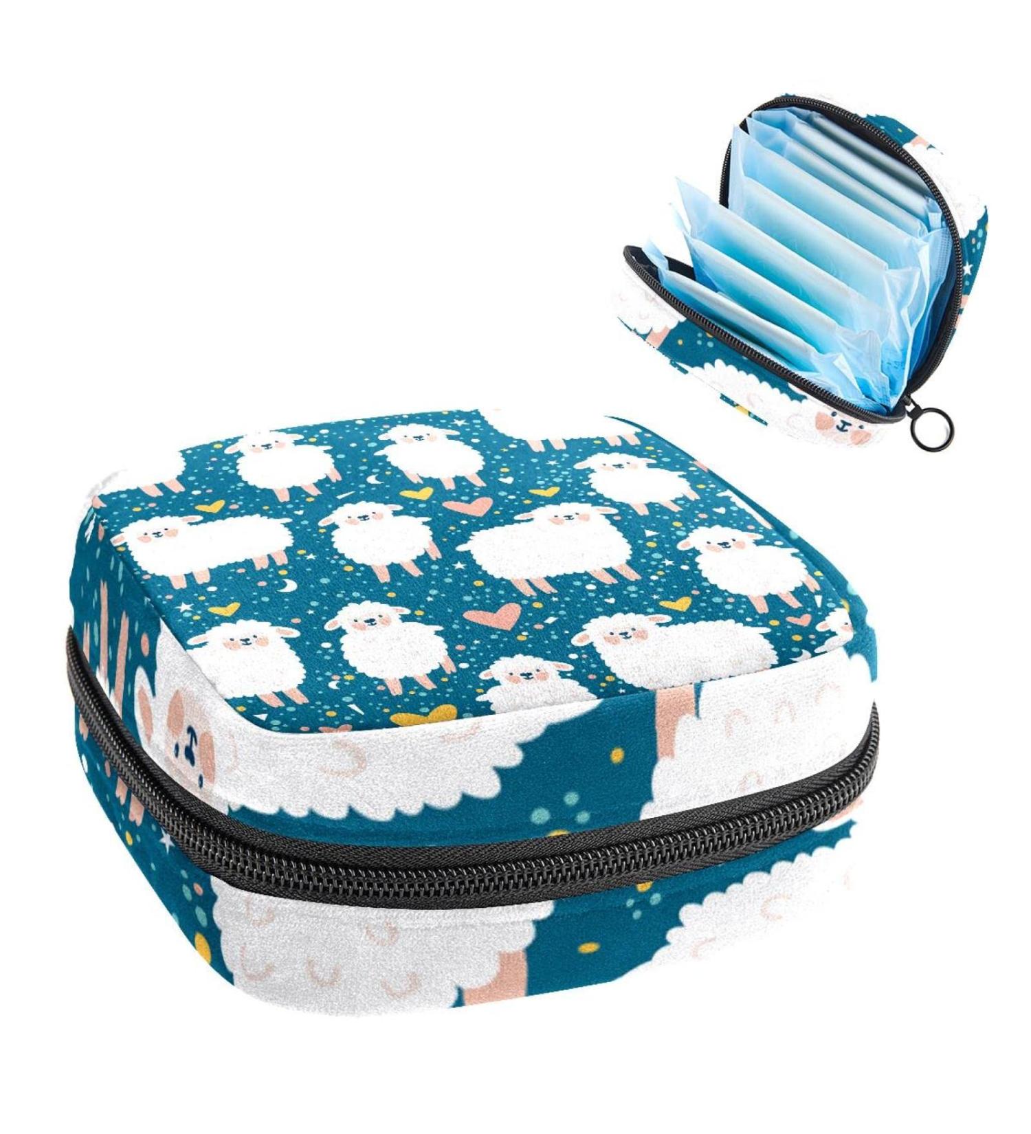 Womens Bonds Storage Pockets Stillpad Holder - Sheep Pattern Portable Period Kit Bag | Feminine Product Bag for Women & Girls - Buy Online on GoSupps.com