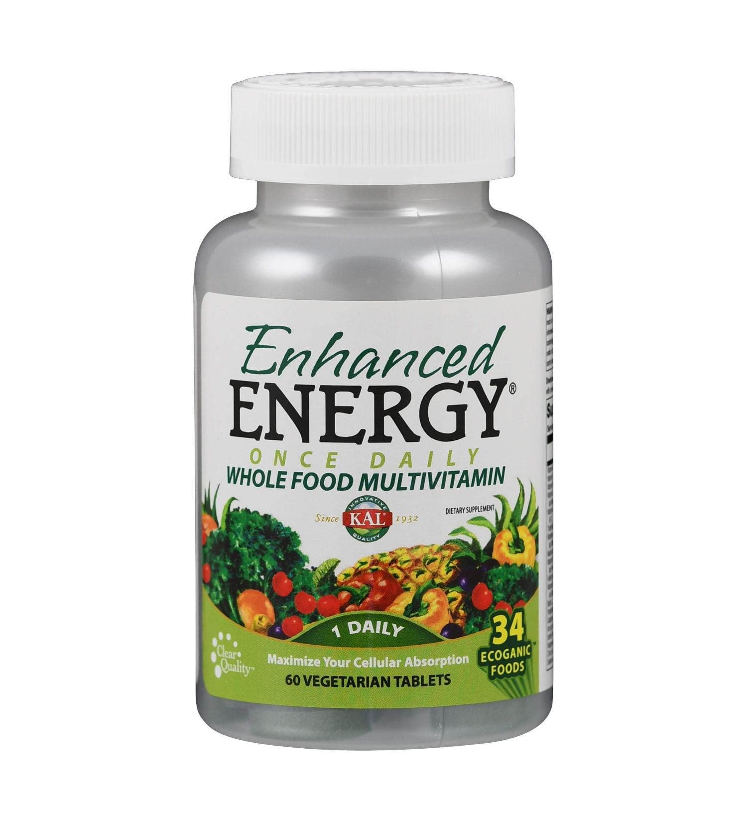KAL Enhanced Energy Multivitamin - Once Daily Whole Food - 60 Vegetarian Tablets - Buy Online on GoSupps.com