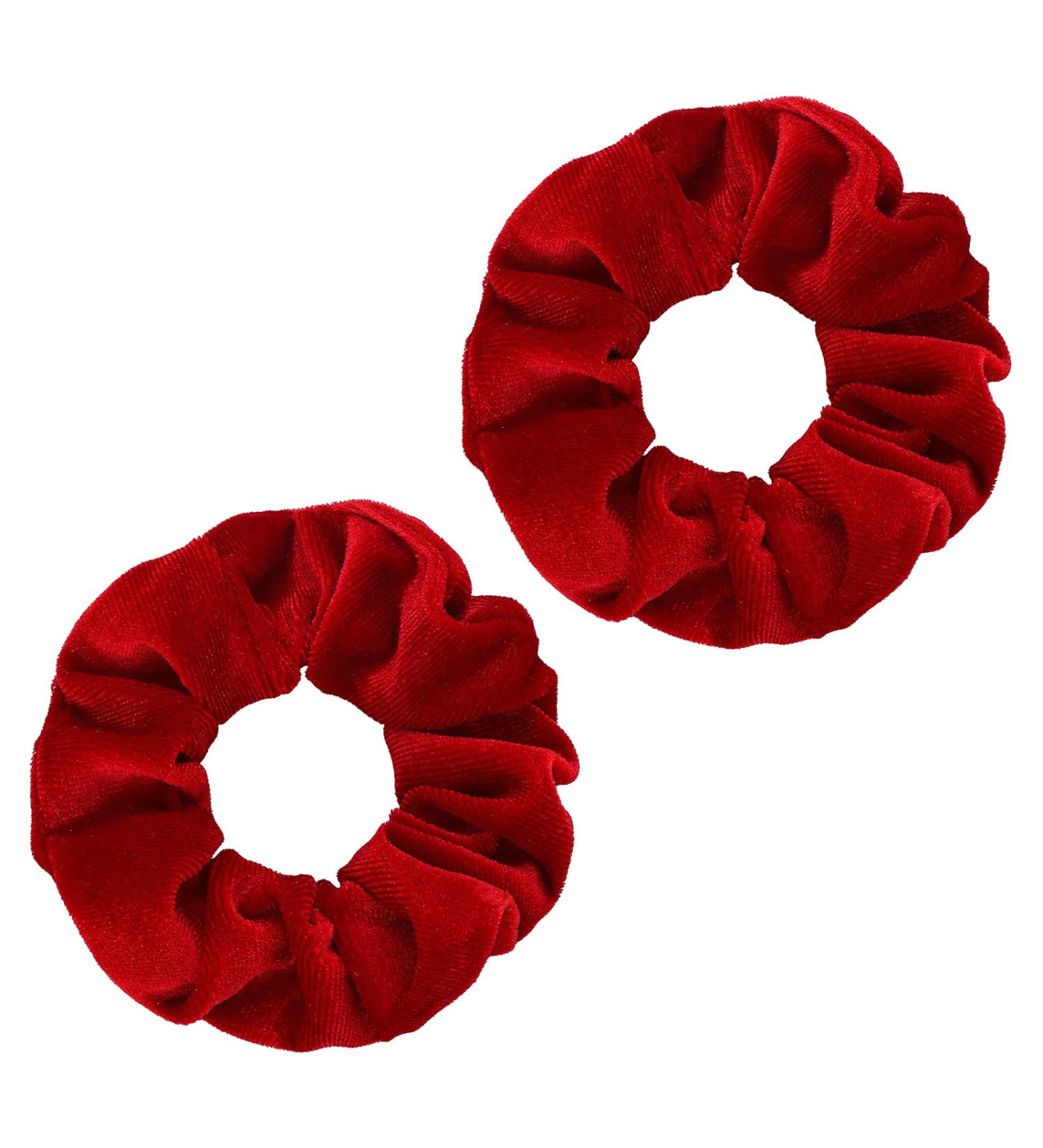 WLLHYF 2 Pcs Velvet Hair Bands Red Scrunchies - Large Size Elastic Ponytail Holders & Wristband Hair Accessories for Girls and Women - Valentine's Day Gift - Buy Online on GoSupps.com